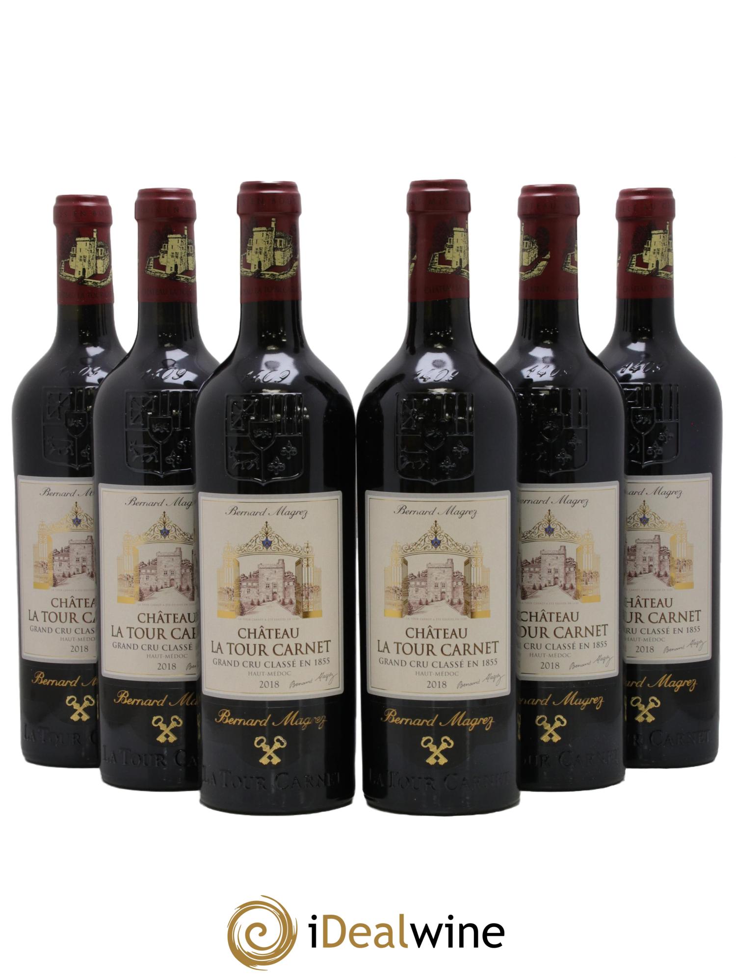 Château la Tour Carnet 4ème Grand Cru Classé 2018 - Lot of 6 bottles - 0