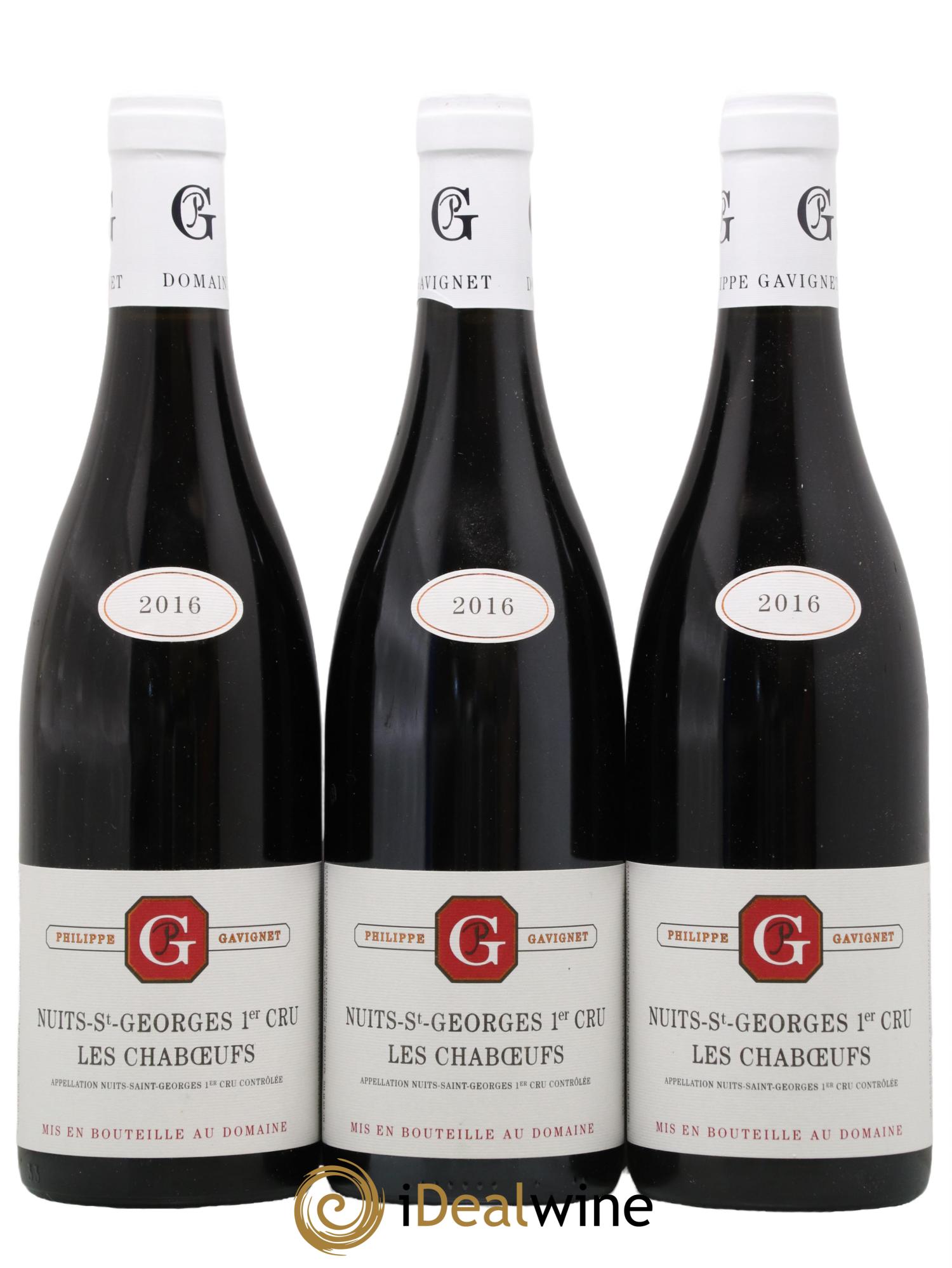 Nuits-Saint-Georges 1er Cru Les Chaboeufs Domaine Philippe Gavinet 2016 - Lot de 3 bouteilles - 0