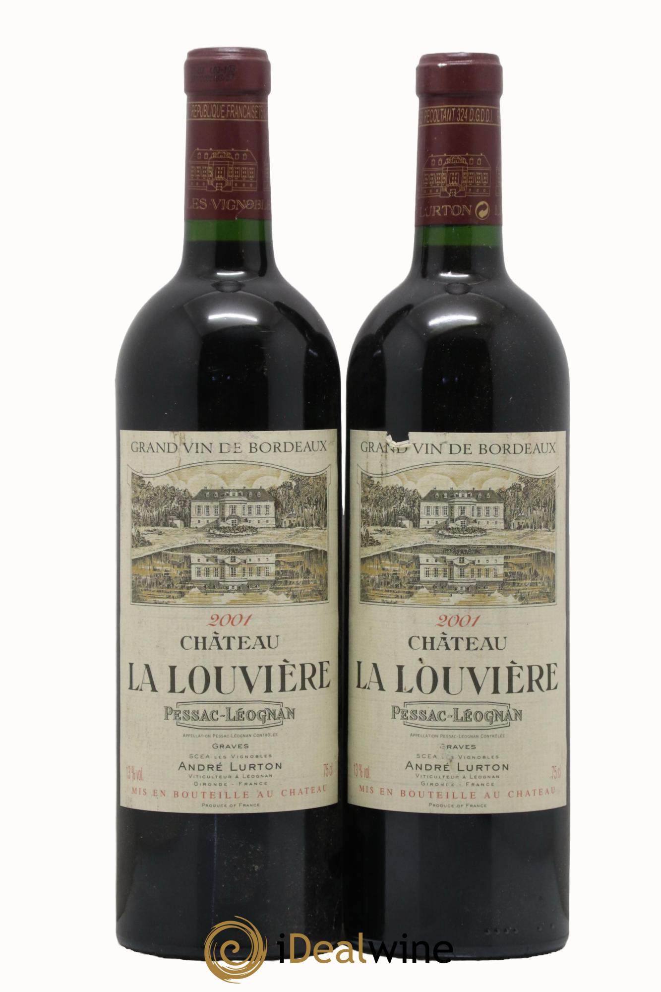 Château la Louvière 2001 - Lot of 2 bottles - 0