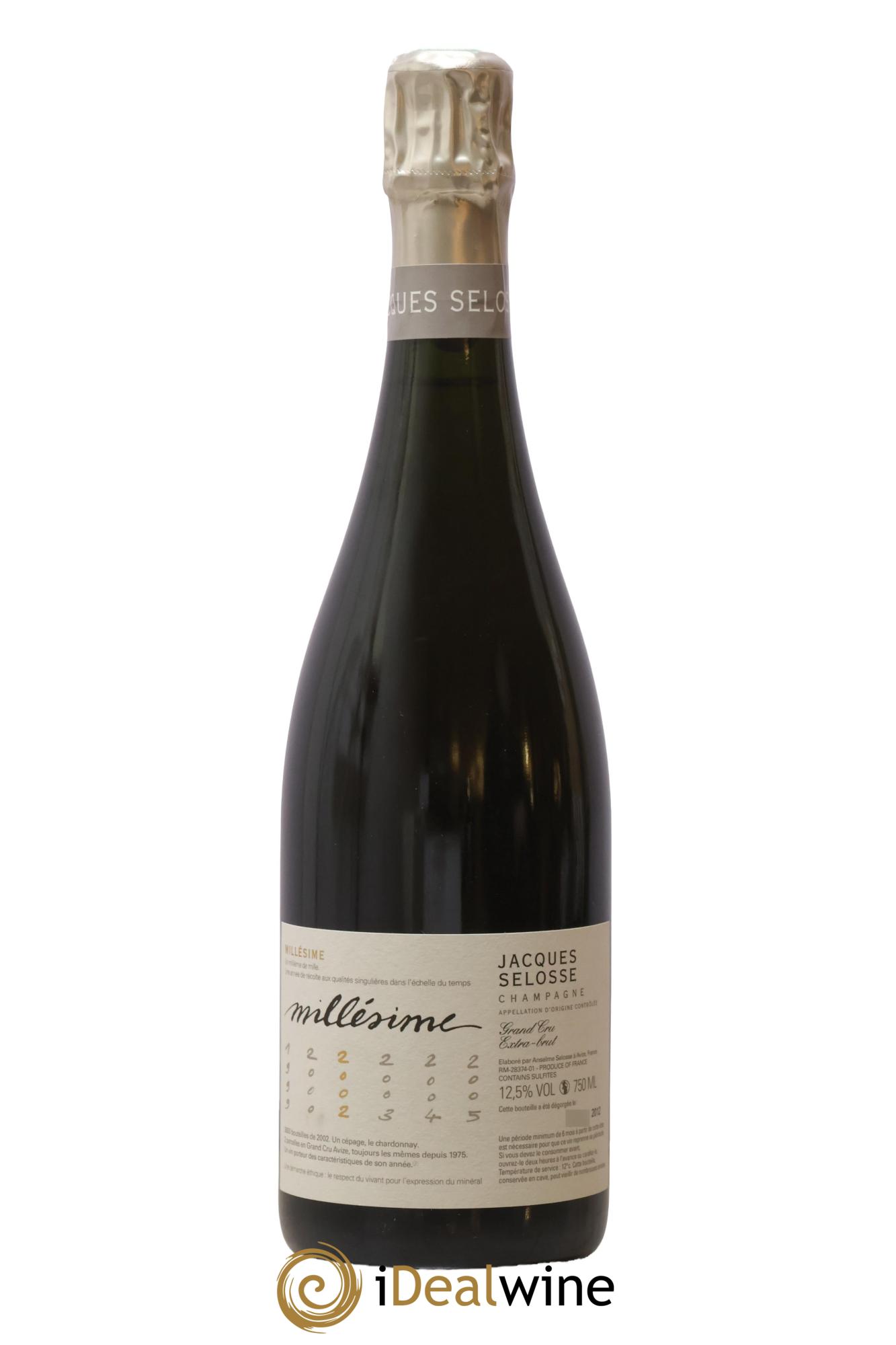 Blanc de Blancs Grand Cru Extra-Brut Jacques Selosse 2002 - Lot de 1 bouteille - 0