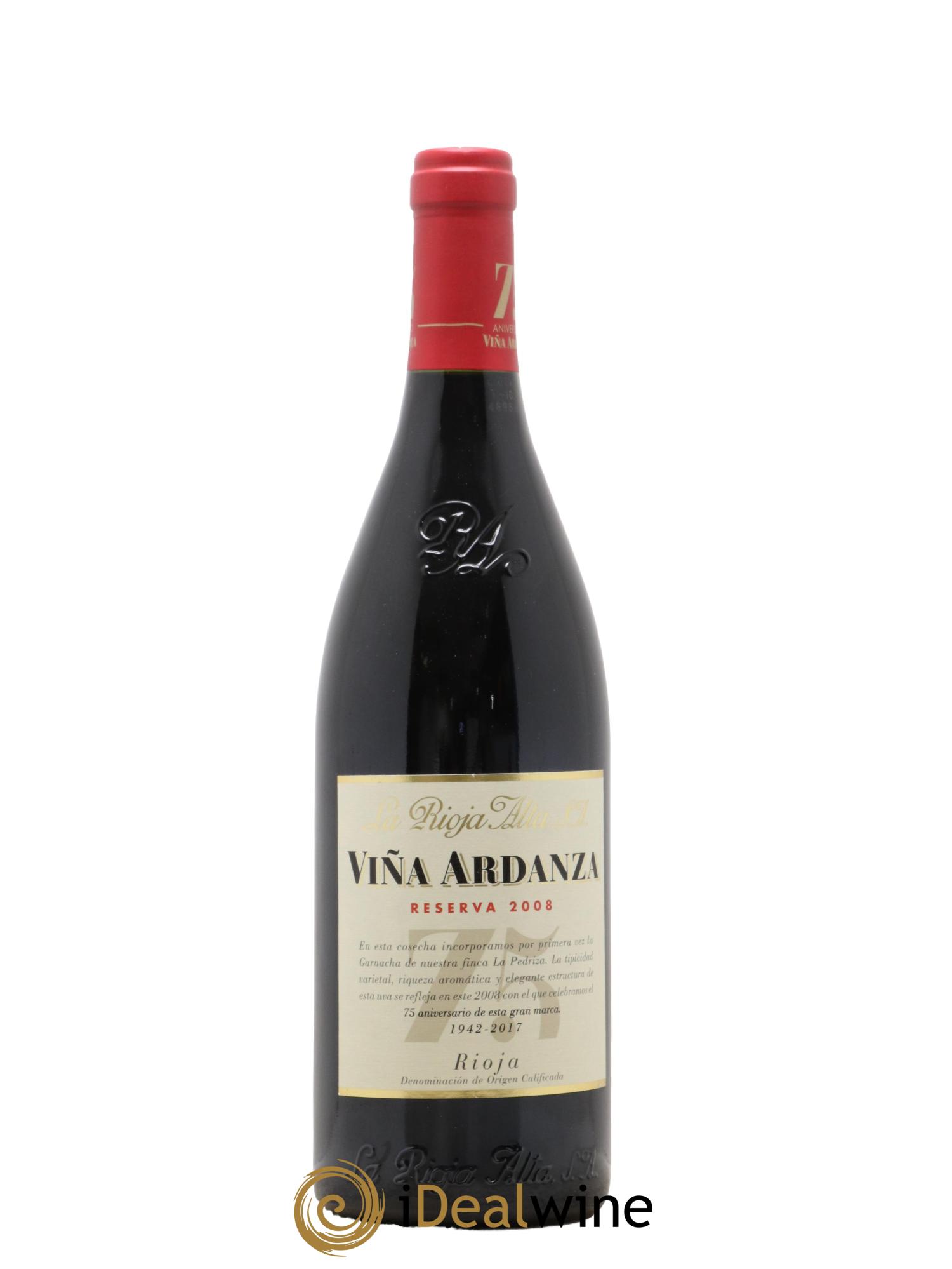 Rioja DOCa Vina Ardanza Reserva La Rioja Alta 2008 - Lotto di 1 bottiglia - 0