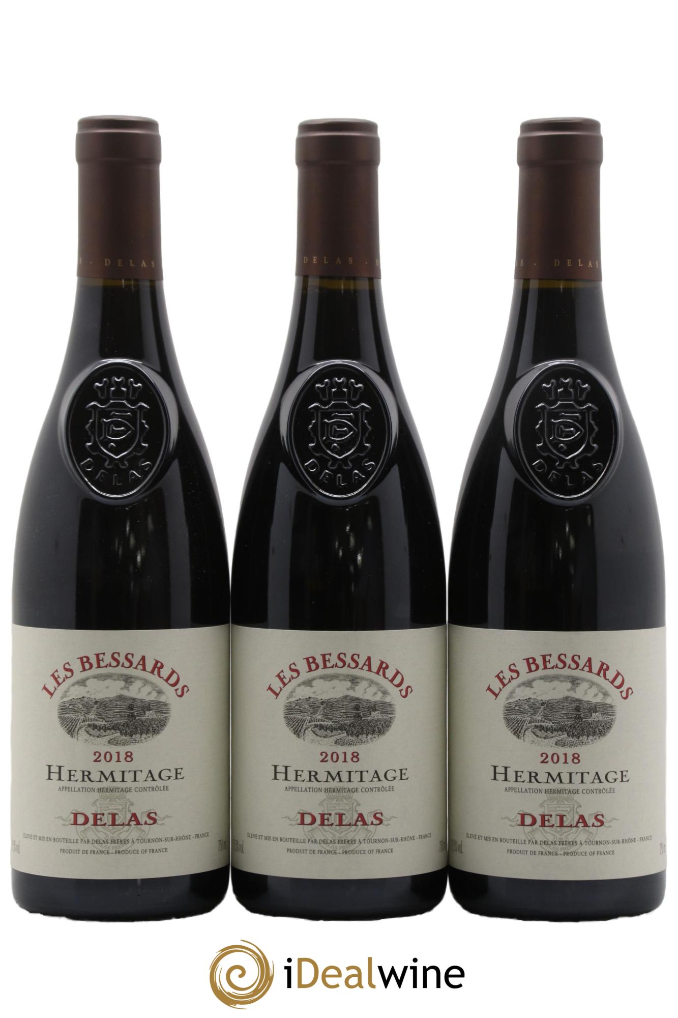 Hermitage Les Bessards Delas Frères  2018 - Lot of 3 bottles - 0
