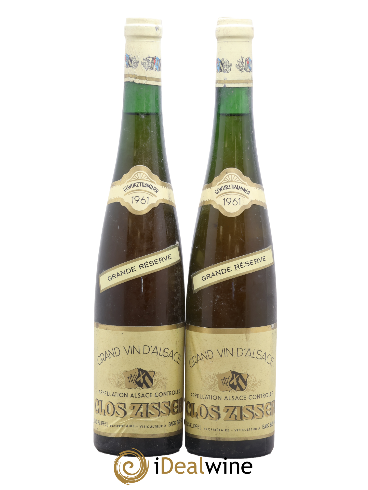 Alsace Gewurztraminer Clos Zisser Grande Réserve Louis Klipfel 1961 - Lot of 2 bottles - 0