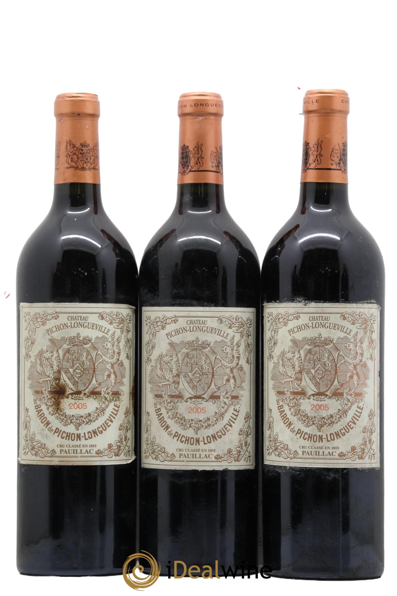Pichon Longueville Baron 2ème Grand Cru Classé 2005 - Lot de 3 bouteilles - 0