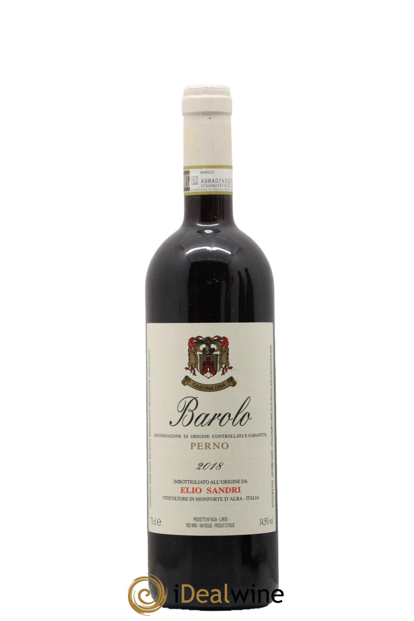 Barolo Perno Domaine Elio Sandri 2018 - Lot de 1 bouteille - 0
