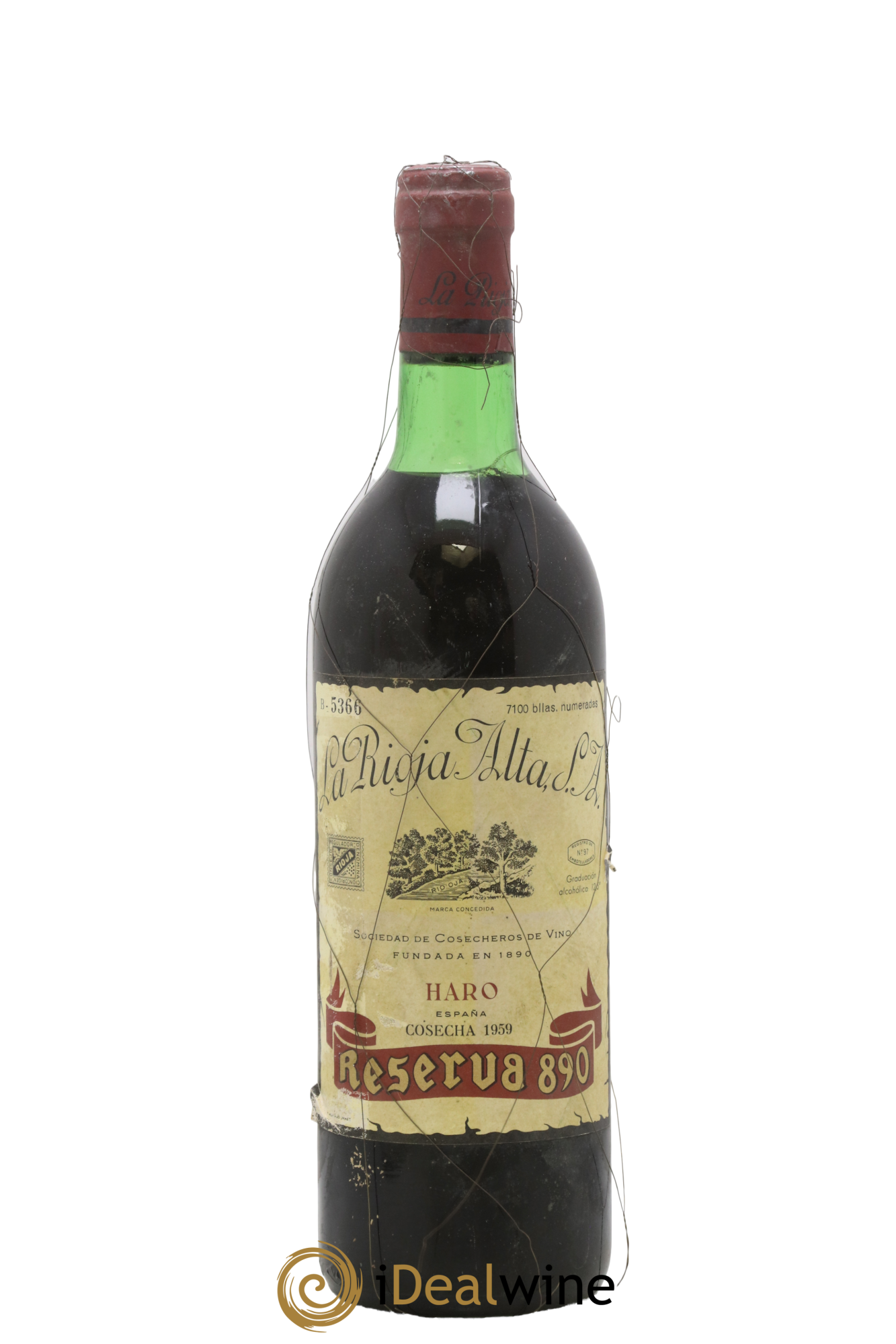 Rioja DOCa Gran Reserva 890 La Rioja Alta 1959 - Lot de 1 bouteille - 0