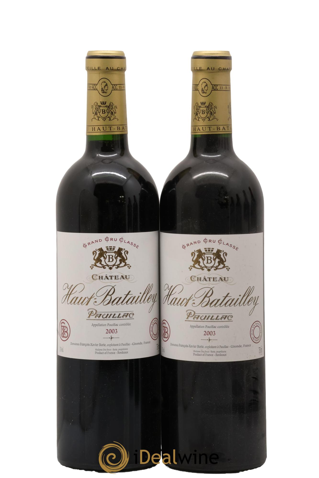 Château Haut Batailley 5ème Grand Cru Classé 2003 - Posten von 2 Flaschen - 0
