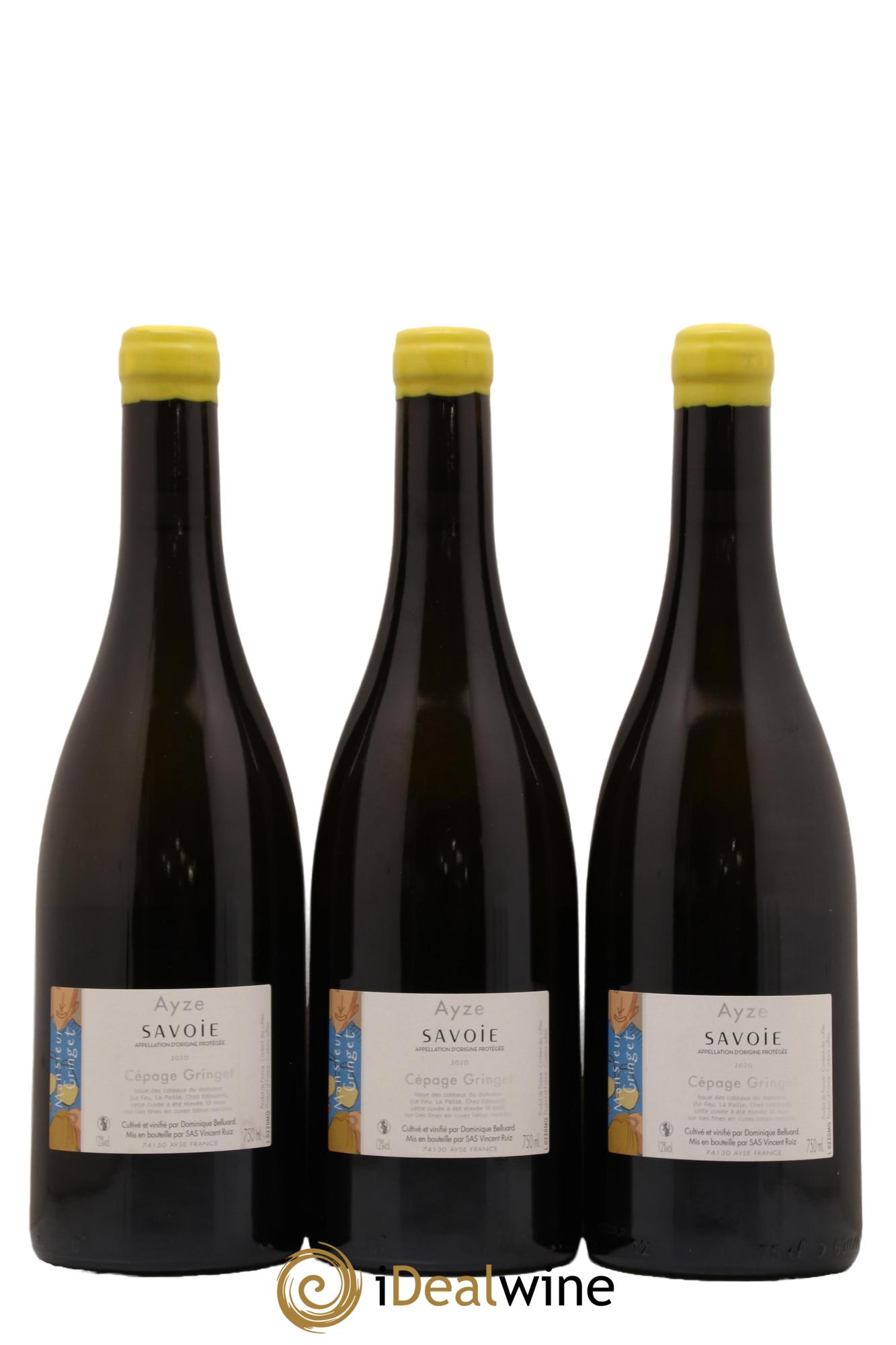 Vin de Savoie Cuvee Monsieur Gringet Domaine Belluard Vincent Ruiz 2020 - Lot de 3 bouteilles - 1