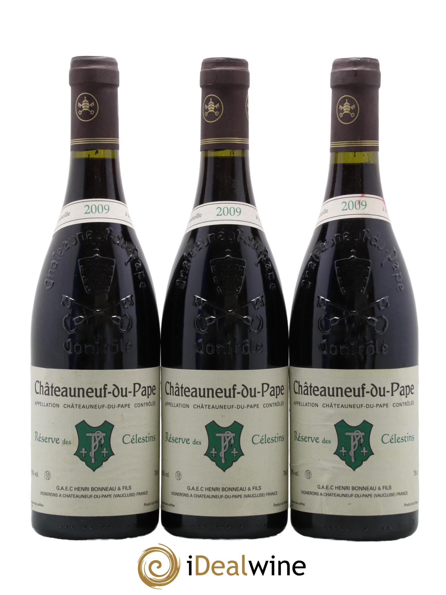 Châteauneuf-du-Pape Réserve des Célestins Henri Bonneau & Fils 2009 - Lot of 3 bottles - 0