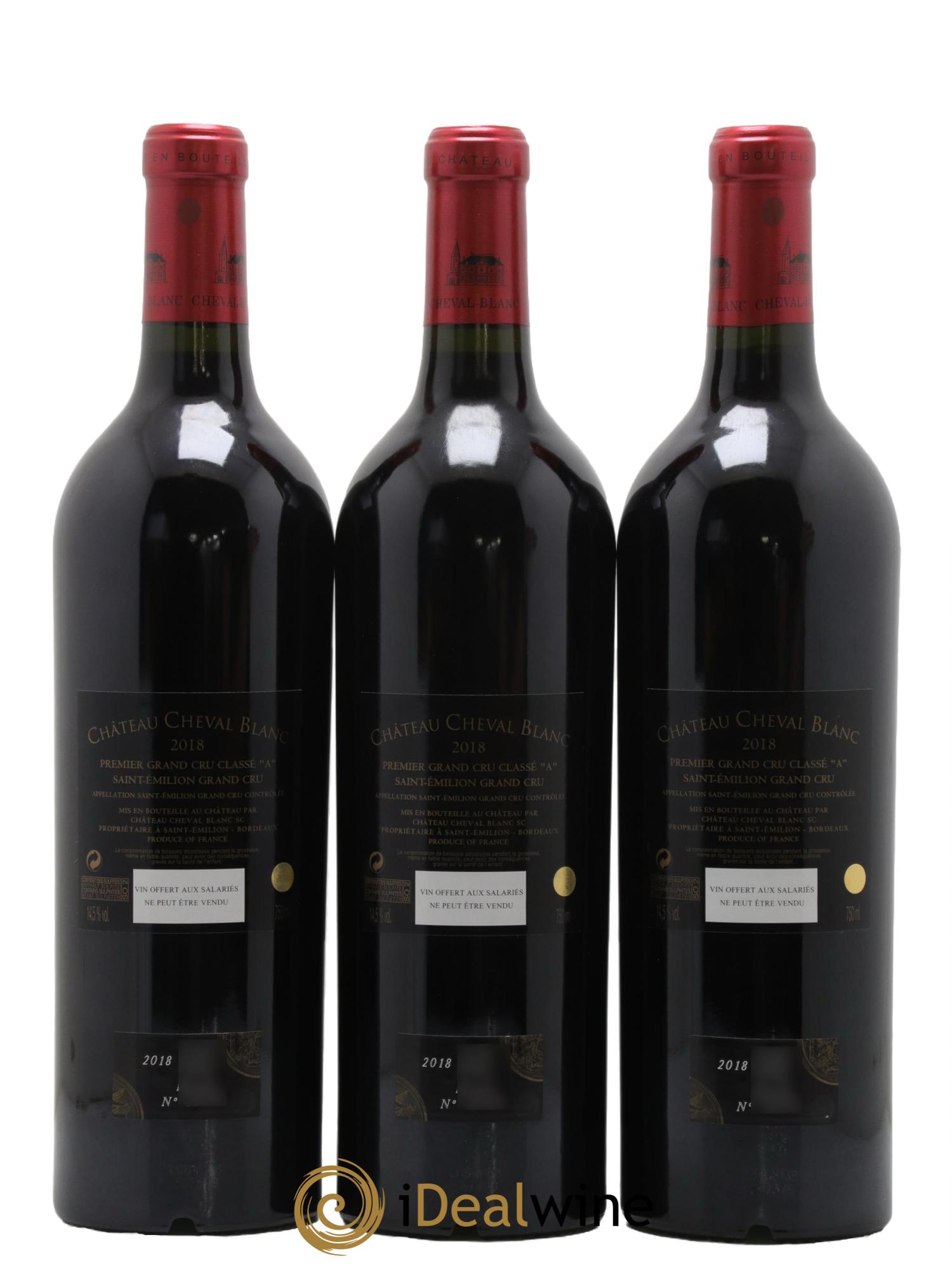 Château Cheval Blanc 1er Grand Cru Classé A 2018 - Lot de 3 bouteilles - 1
