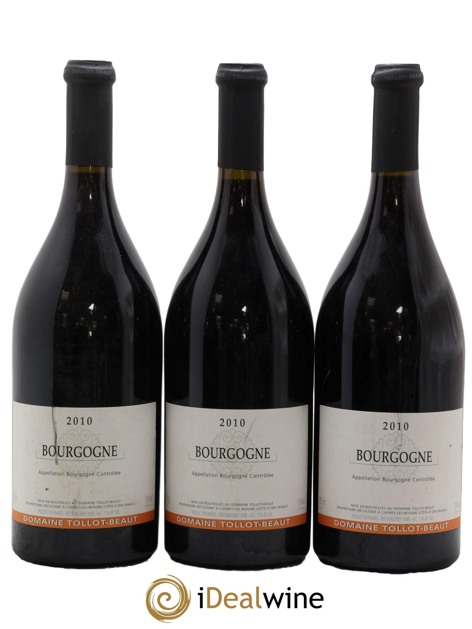 Bourgogne Tollot Beaut (Domaine) 2010 - Lot of 3 bottles - 0