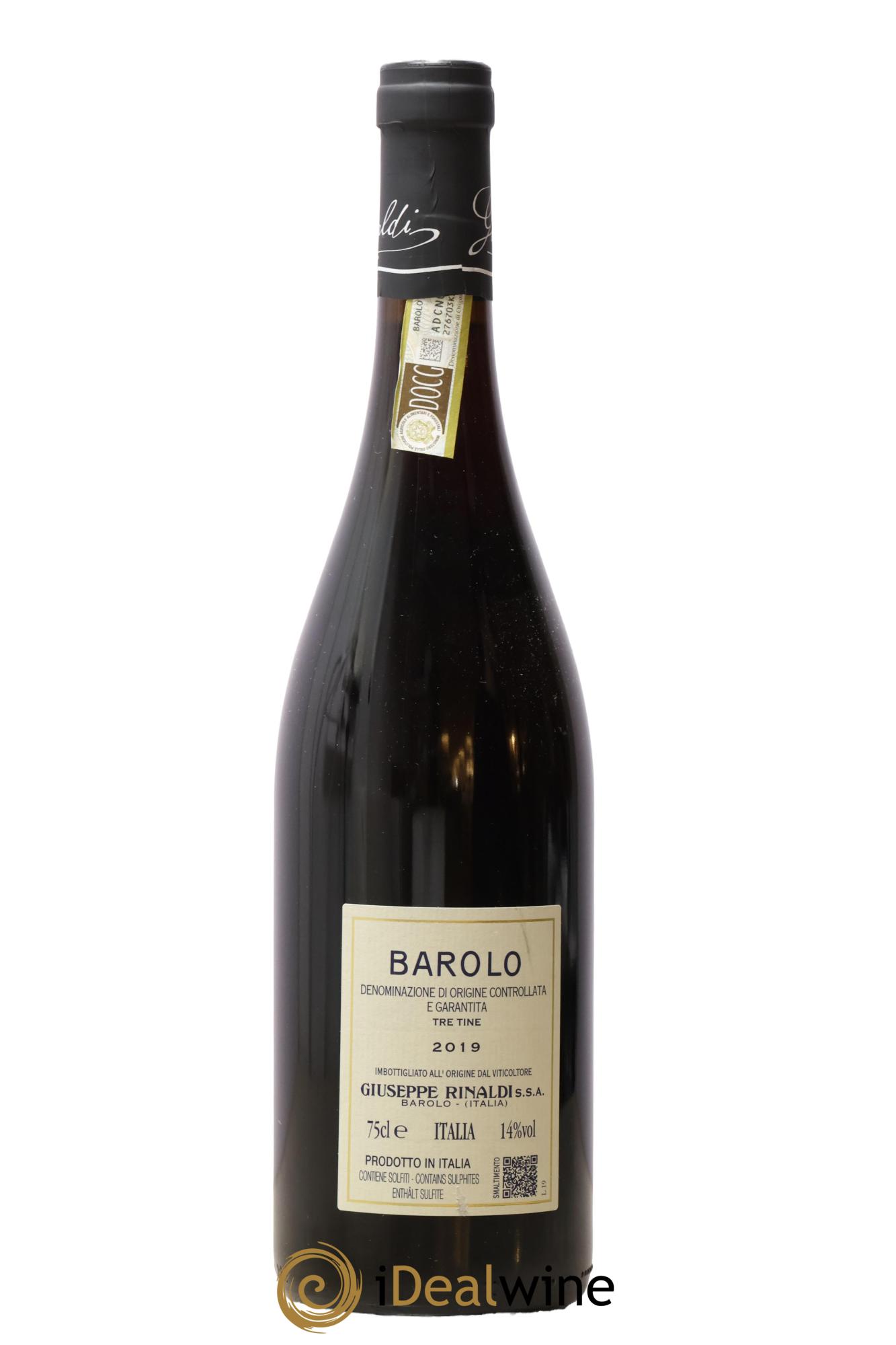 Barolo DOCG Tre Tine Giuseppe Rinaldi 2019 - Lot de 1 bouteille - 1