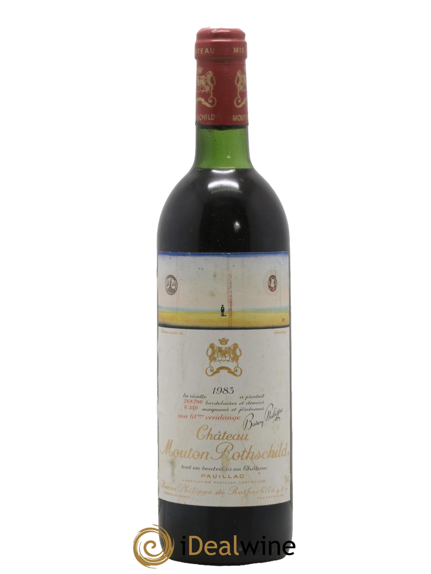 Château Mouton Rothschild 1er Grand Cru Classé 1983 - Lot de 1 bouteille - 0