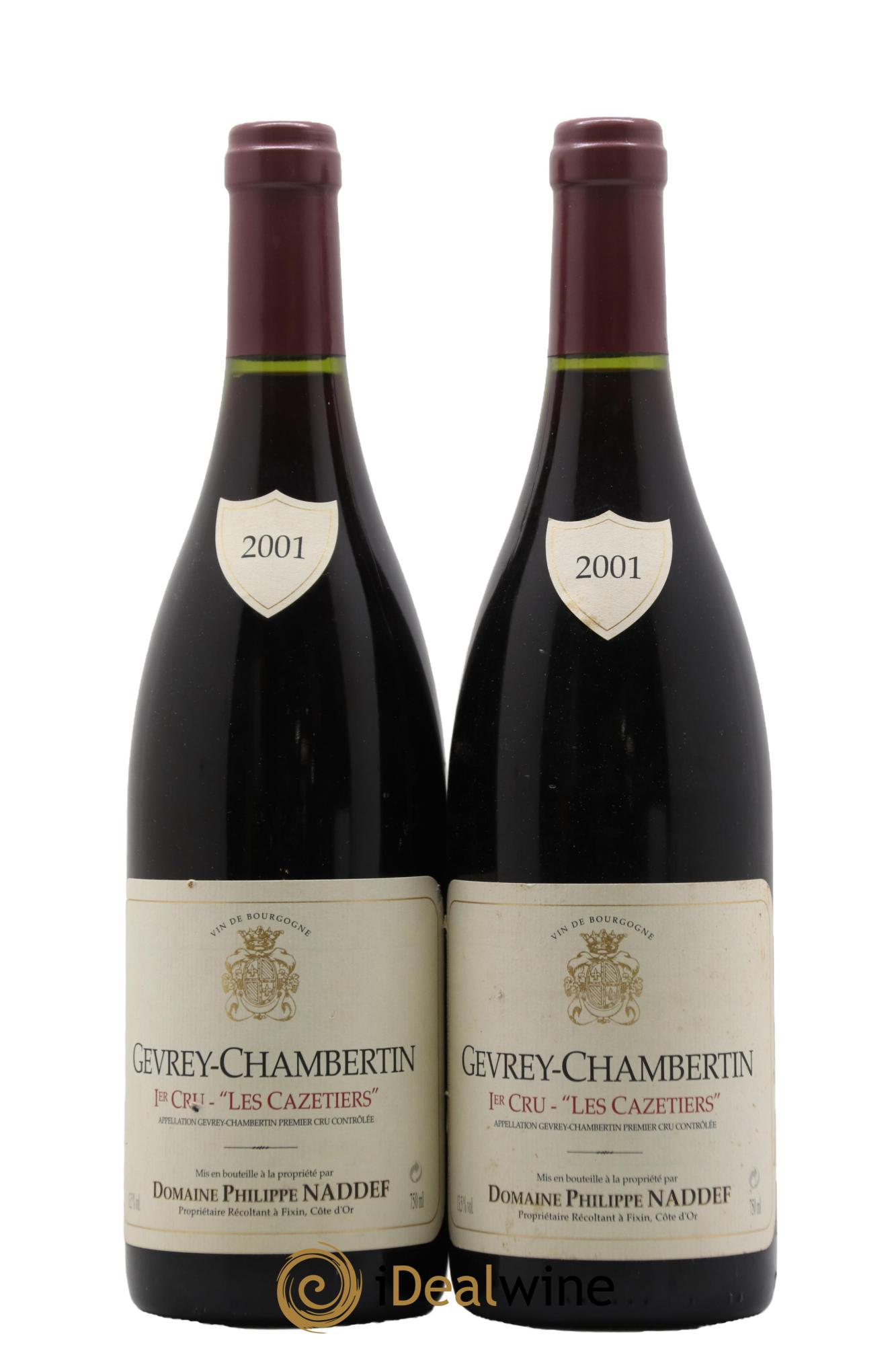 Gevrey-Chambertin 1er Cru Les Cazetiers Philippe Naddef 2001 - Lot de 2 bouteilles - 0