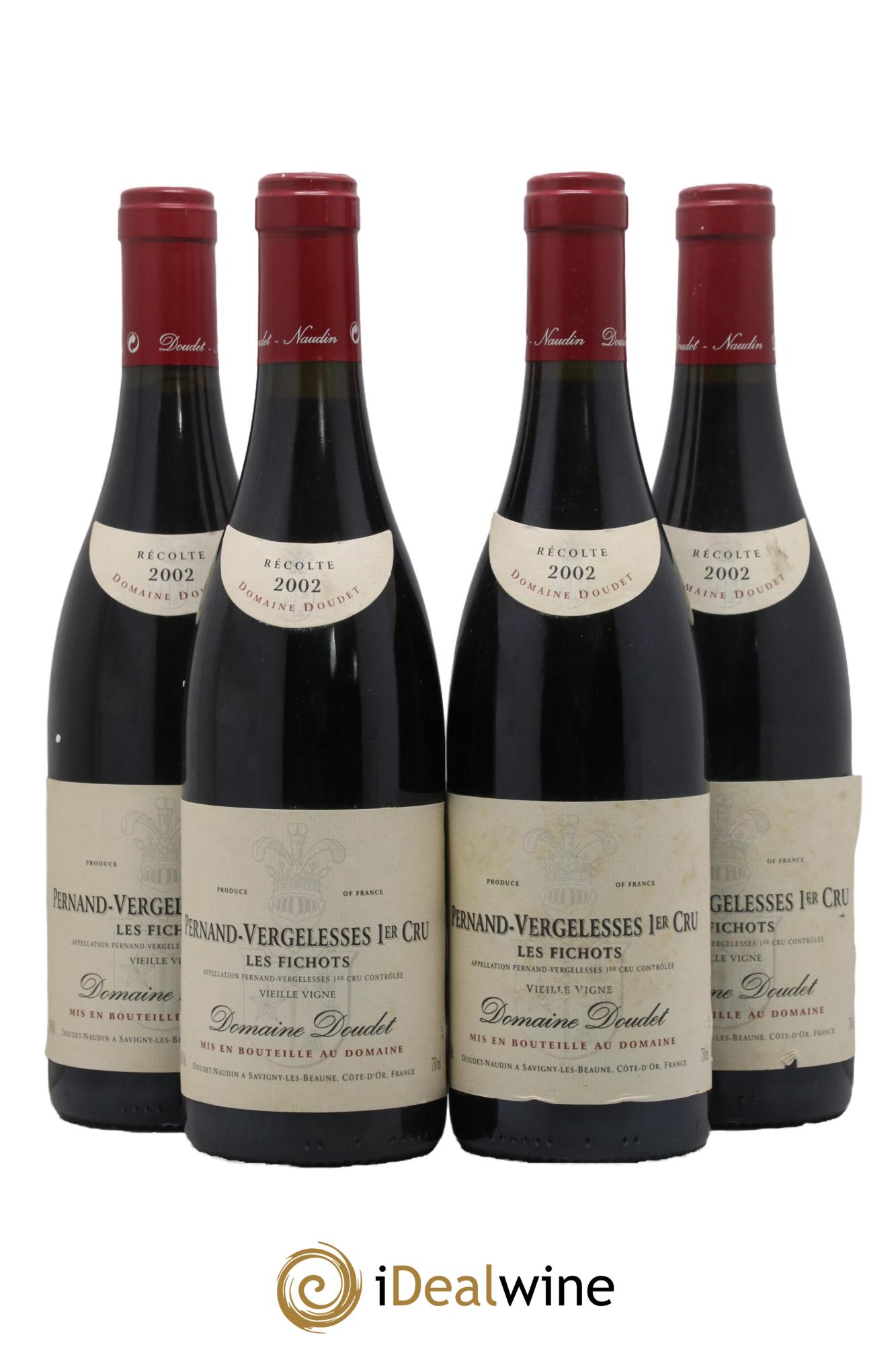 Pernand-Vergelesses 1er Cru Vieilles Vignes Les Fichots Doudet-Naudin 2002 - Lotto di 4 bottiglie - 0