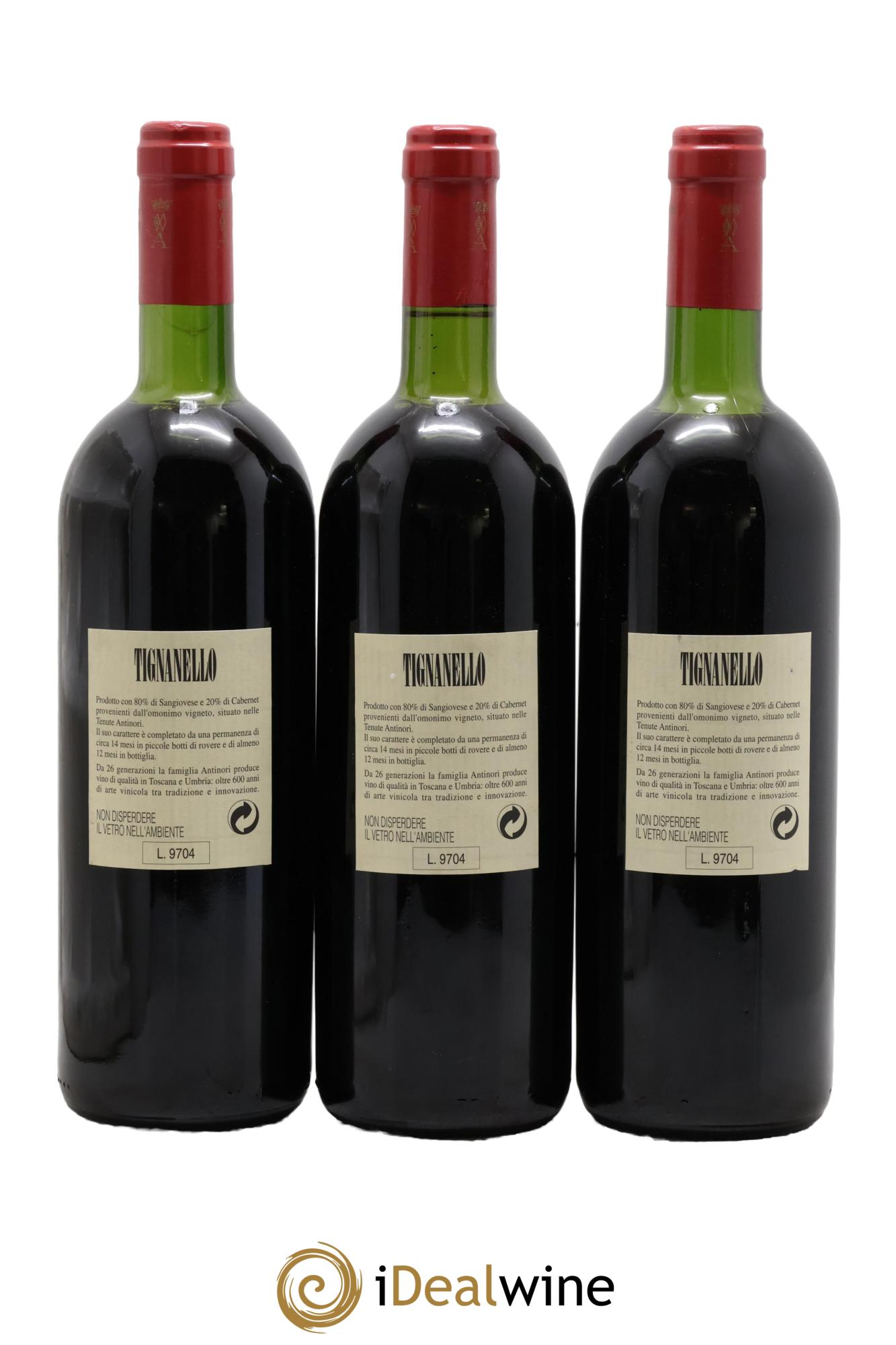 Toscana IGT Tignanello Tenuta Tignanello - Marchesi Antinori 1994 - Lotto di 3 bottiglie - 1