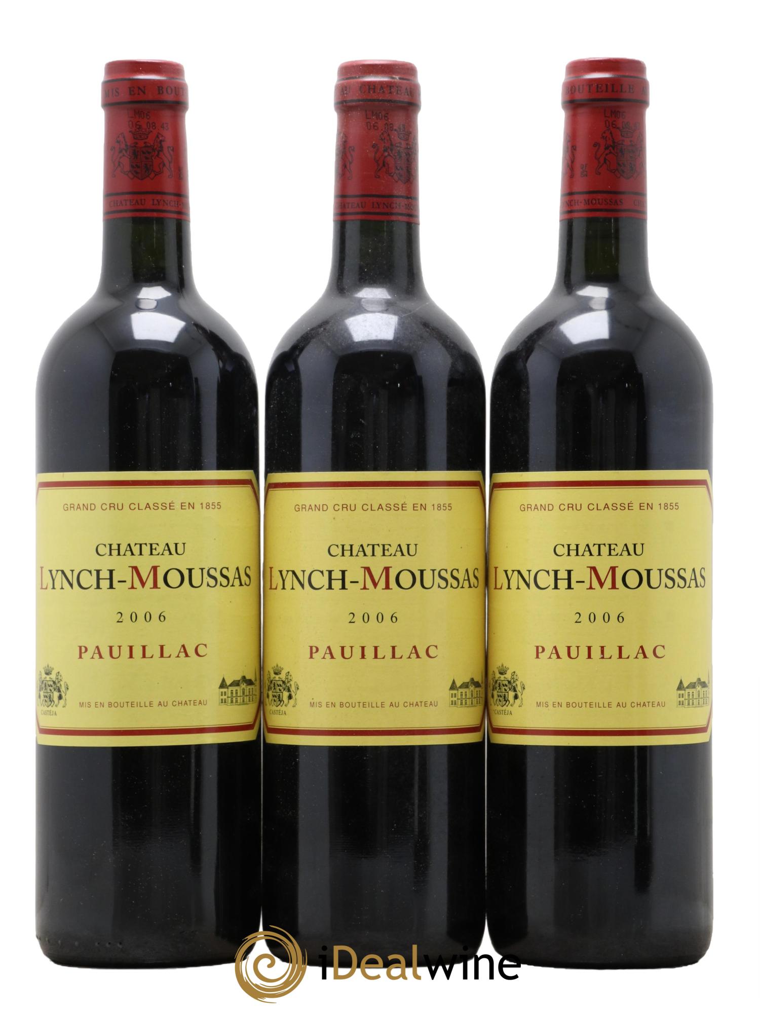 Château Lynch Moussas 5ème Grand Cru Classé 2006 - Lot de 3 bouteilles - 0