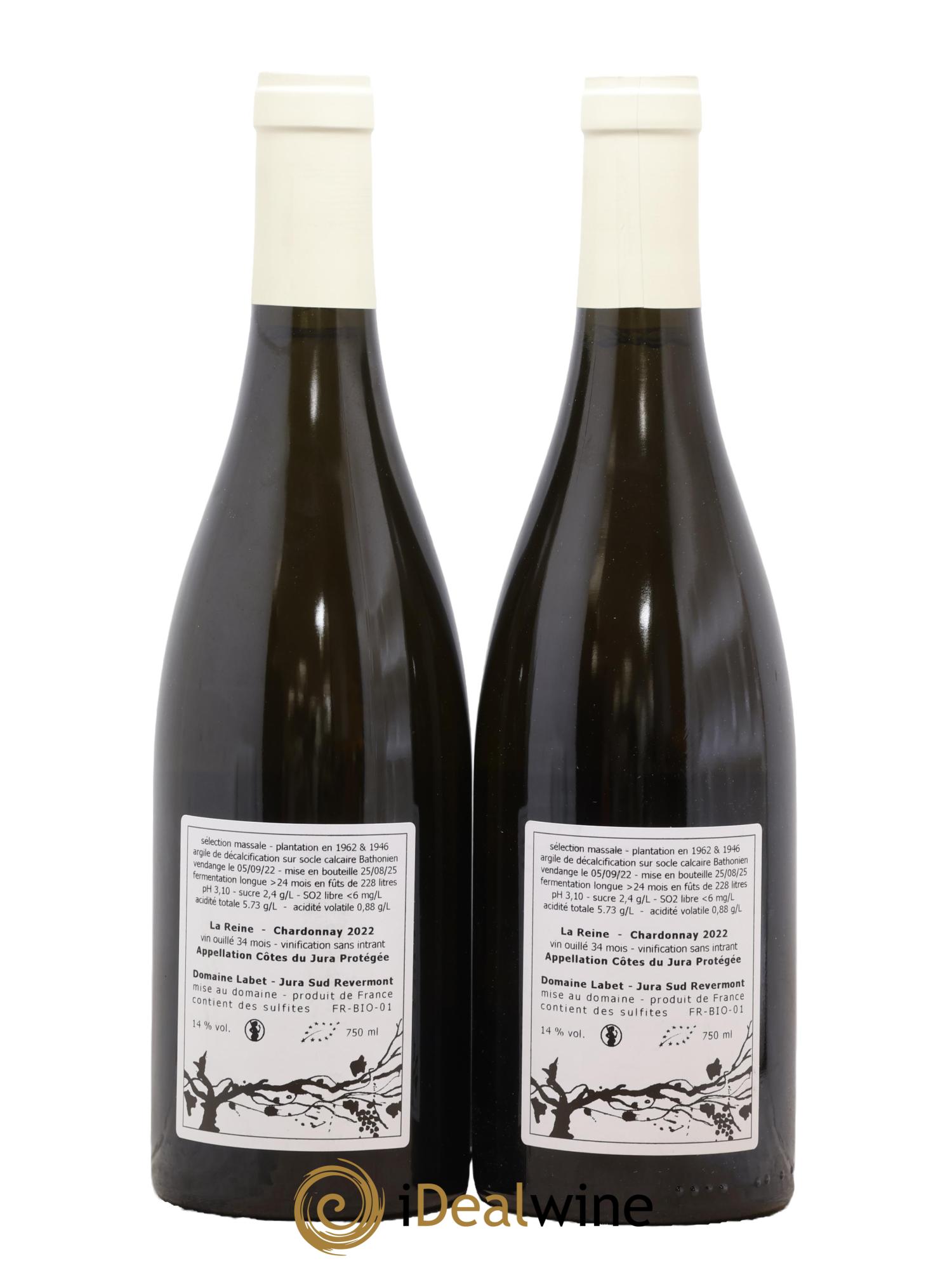 Côtes du Jura Chardonnay La Reine Romain - Julien  - Charline Labet 2022 - Lot of 2 bottles - 1