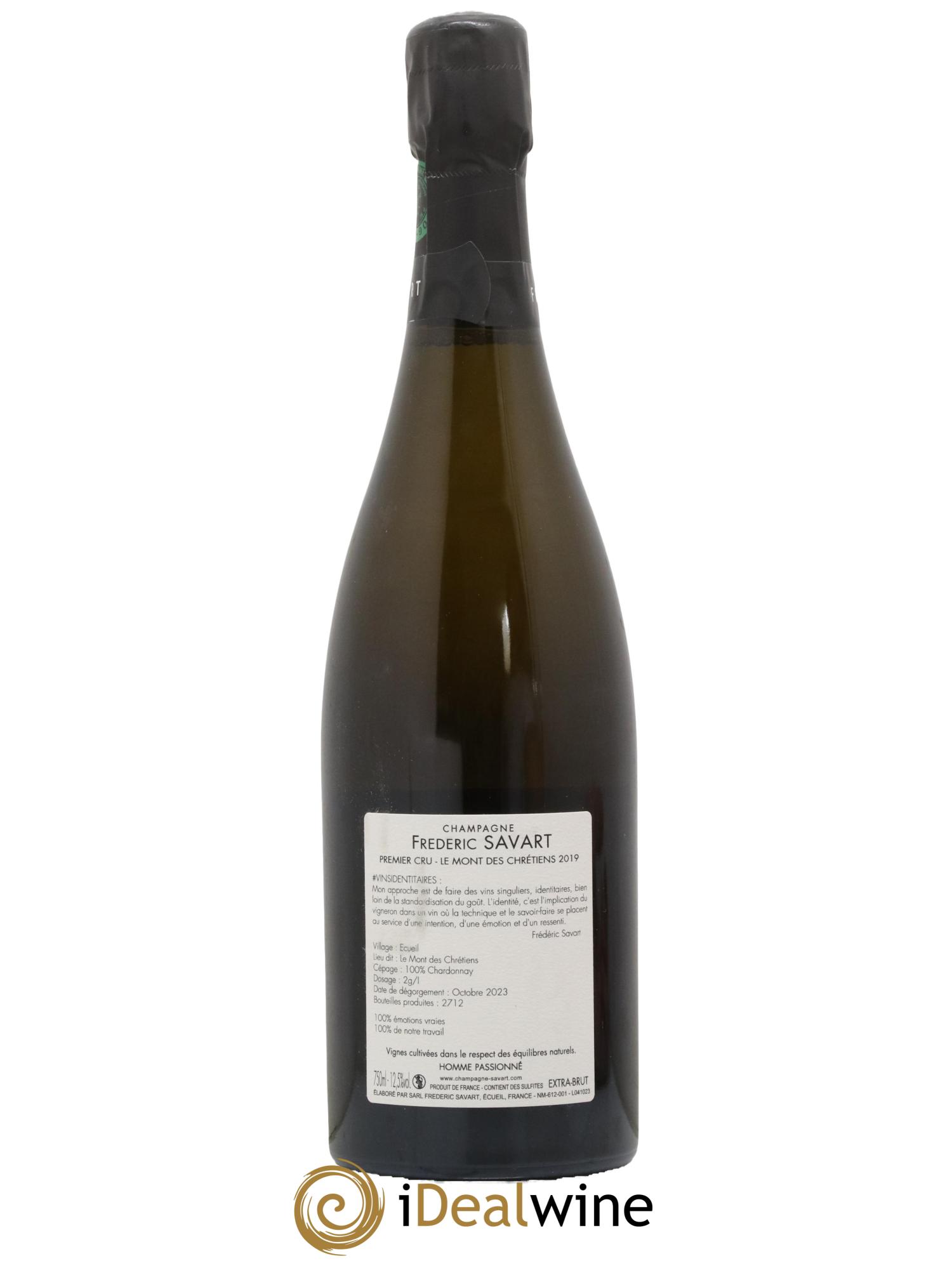 Le Mont des Chrétiens 1er Cru Extra-Brut Savart 2019 - Lot de 1 bouteille - 1