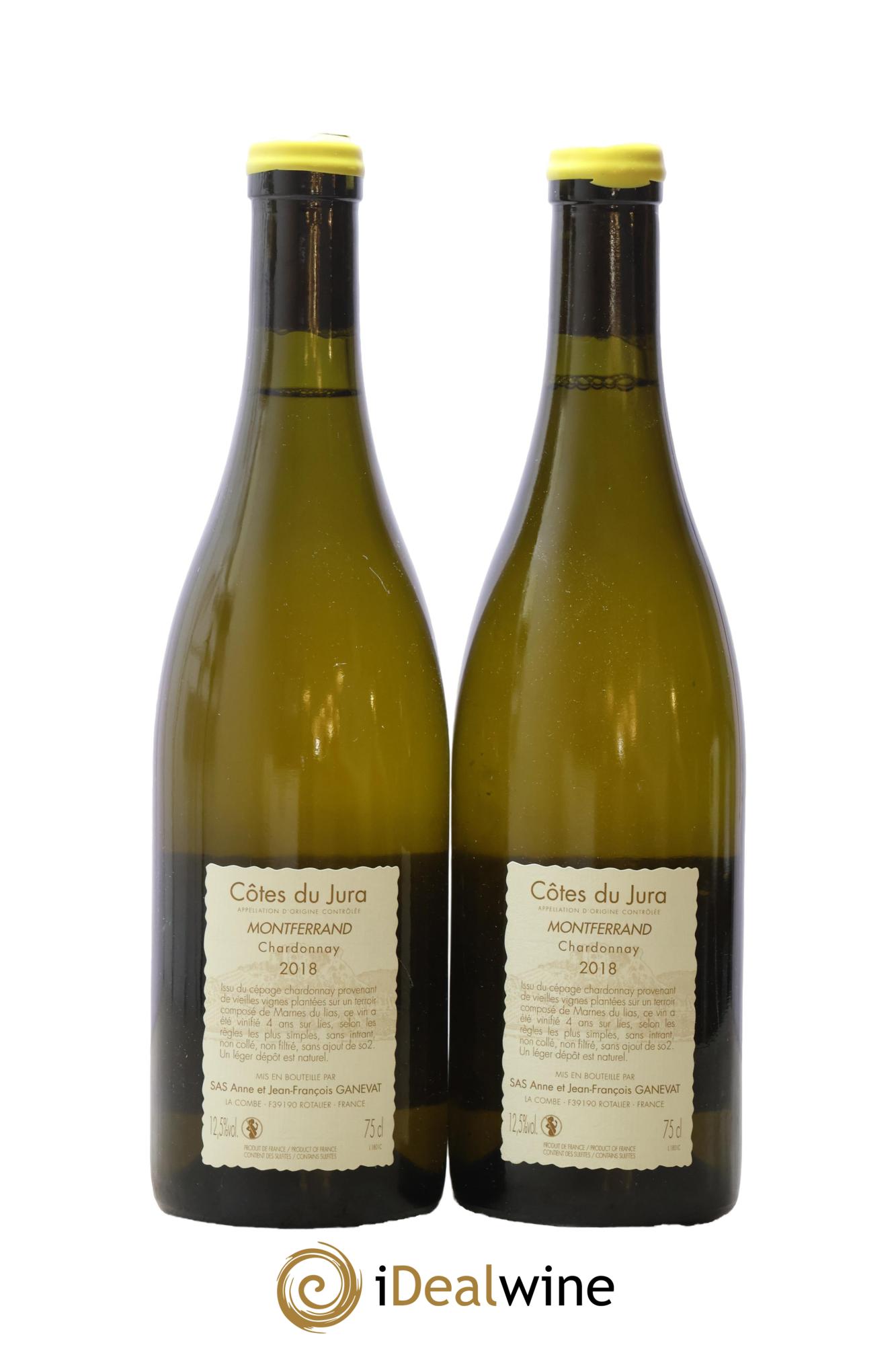 Côtes du Jura Montferrand chardonnay Anne et Jean François Ganevat 2018 - Lot de 2 bouteilles - 1