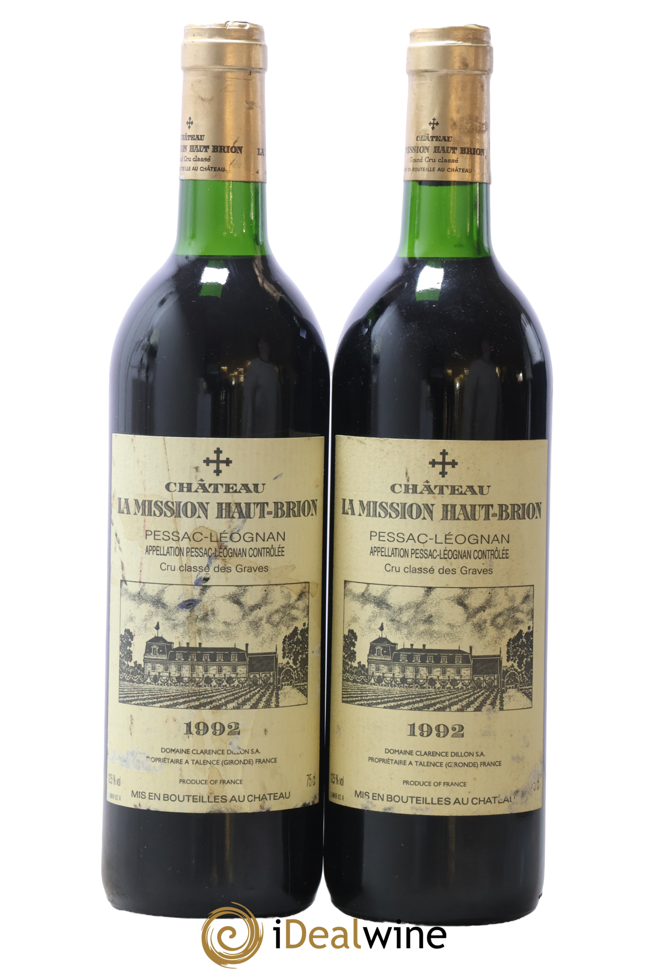 Château la Mission Haut-Brion Cru Classé de Graves 1992 - Lotto di 2 bottiglie - 0