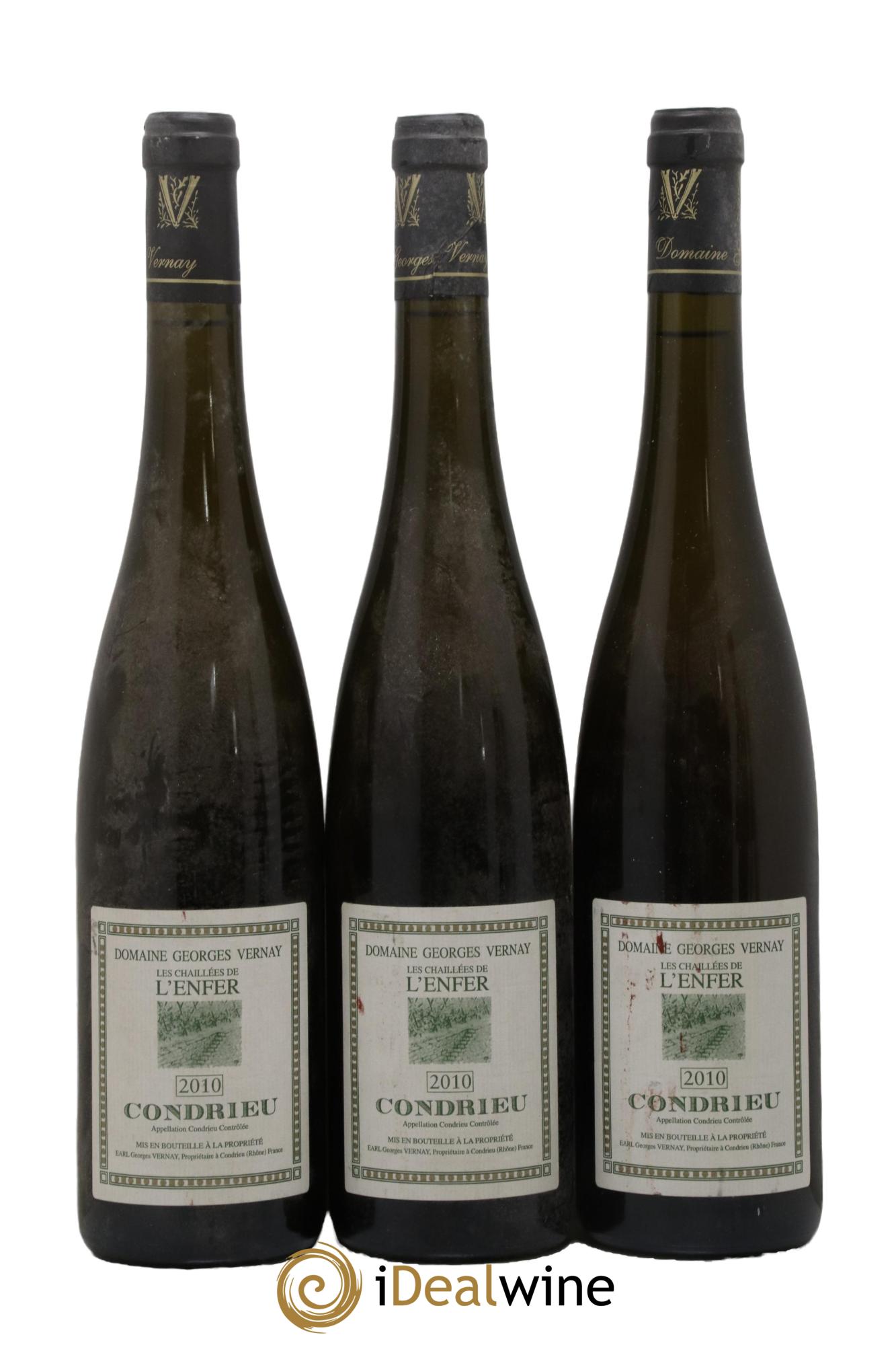 Condrieu Les Chaillées de l'Enfer Georges Vernay 2010 - Lot de 3 bouteilles - 0
