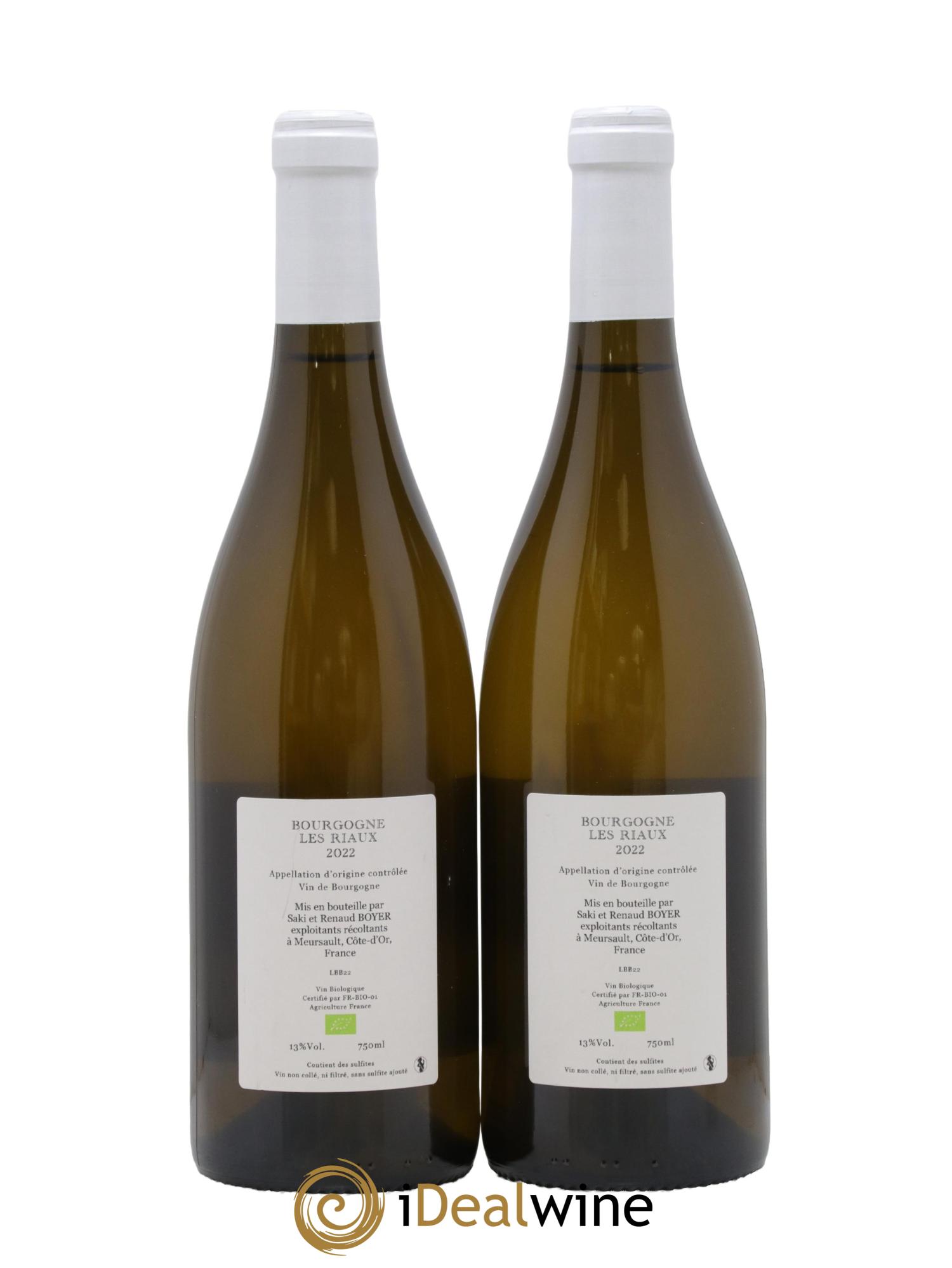 Bourgogne Les Riaux Renaud Boyer 2022 - Lot de 2 bouteilles - 1