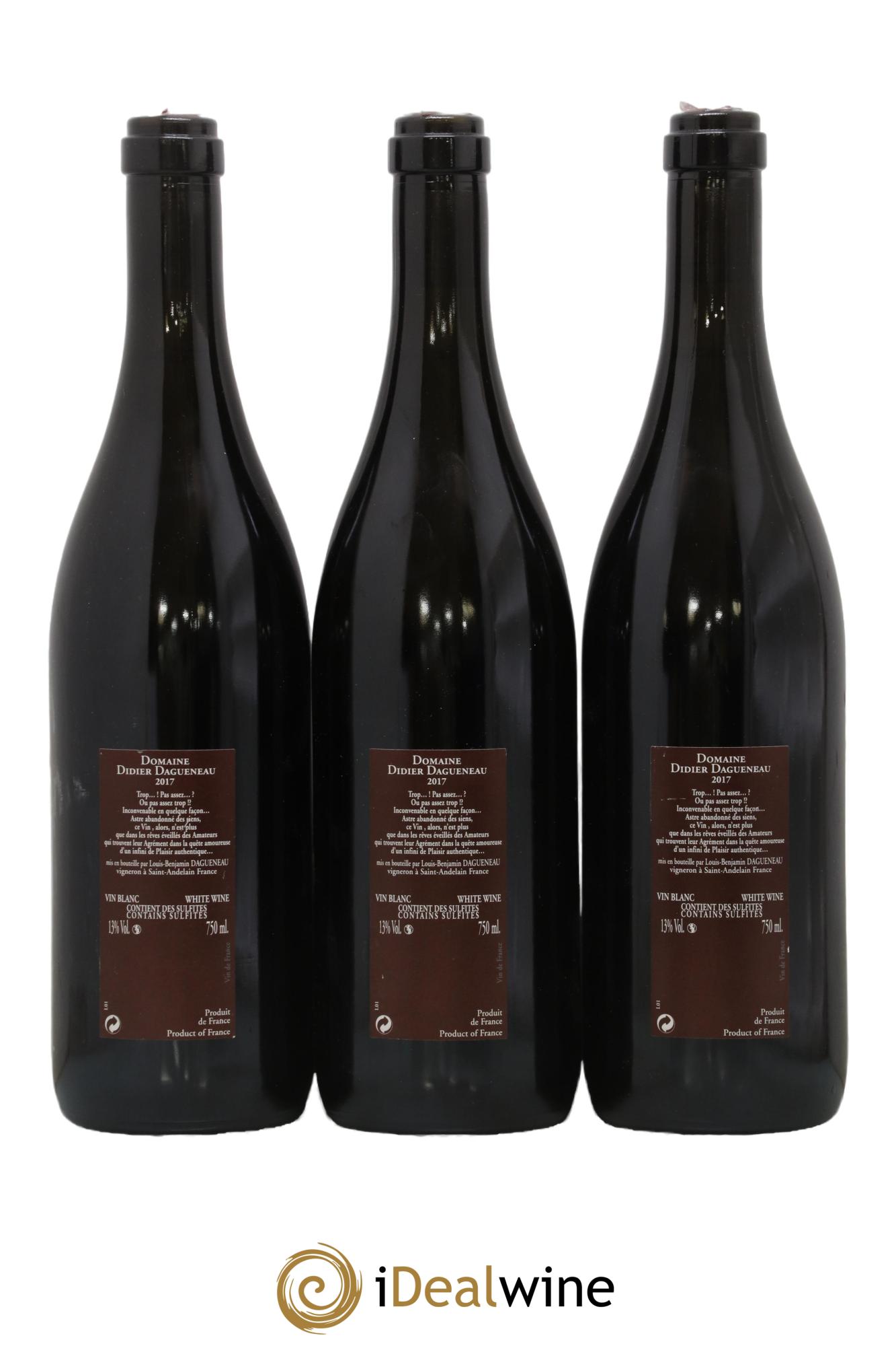 Vin de France (anciennement Pouilly-Fumé) Pur Sang Dagueneau (Domaine Didier - Louis-Benjamin) 2017 - Lotto di 3 bottiglie - 1