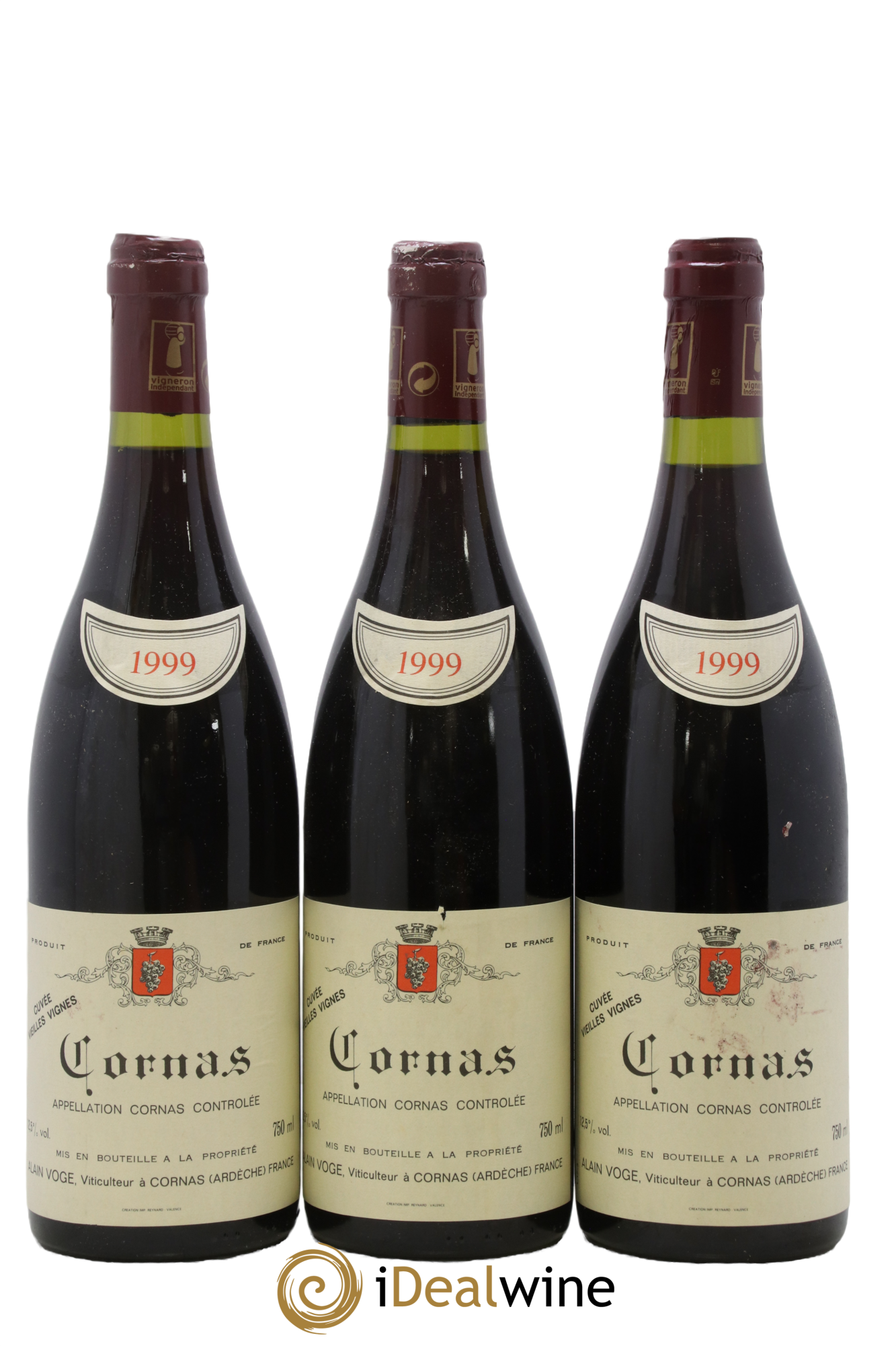Cornas Les Vieilles Vignes Alain Voge (Domaine) 1999 - Lot of 3 bottles - 0