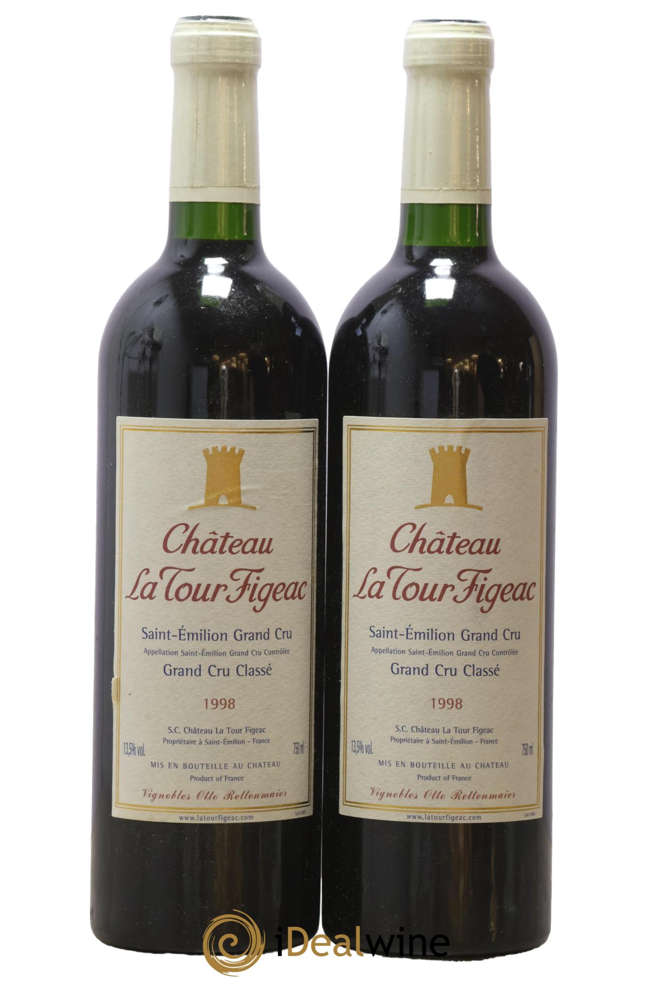 Château la Tour Figeac Grand Cru Classé 1998 - Lotto di 2 bottiglie - 0