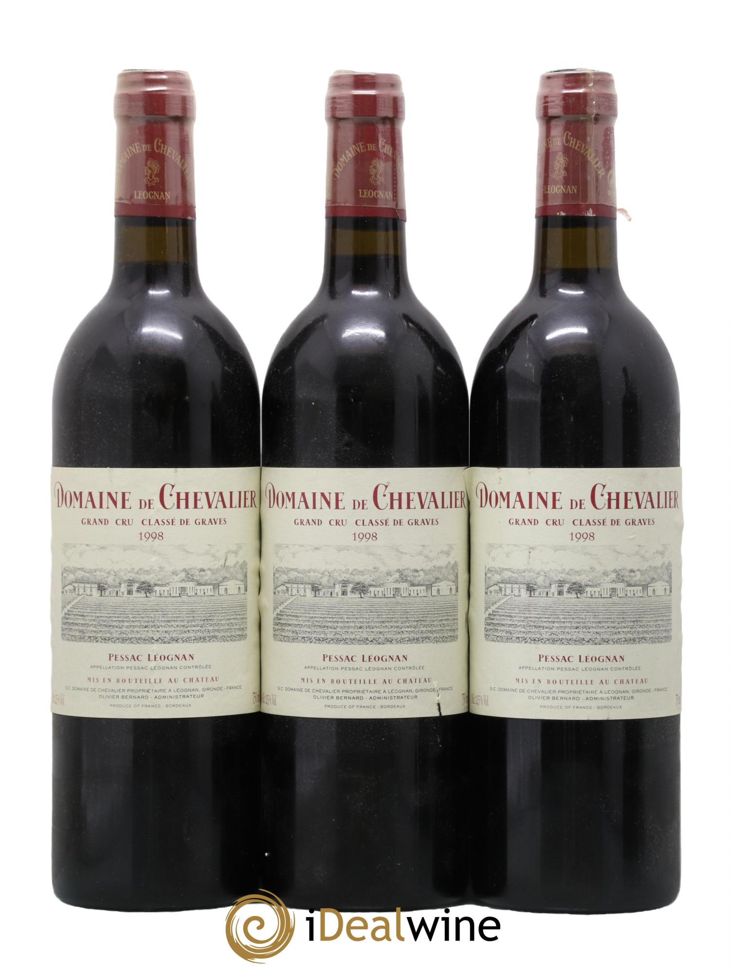 Domaine de Chevalier Cru Classé de Graves 1998 - Lot de 3 bouteilles - 0