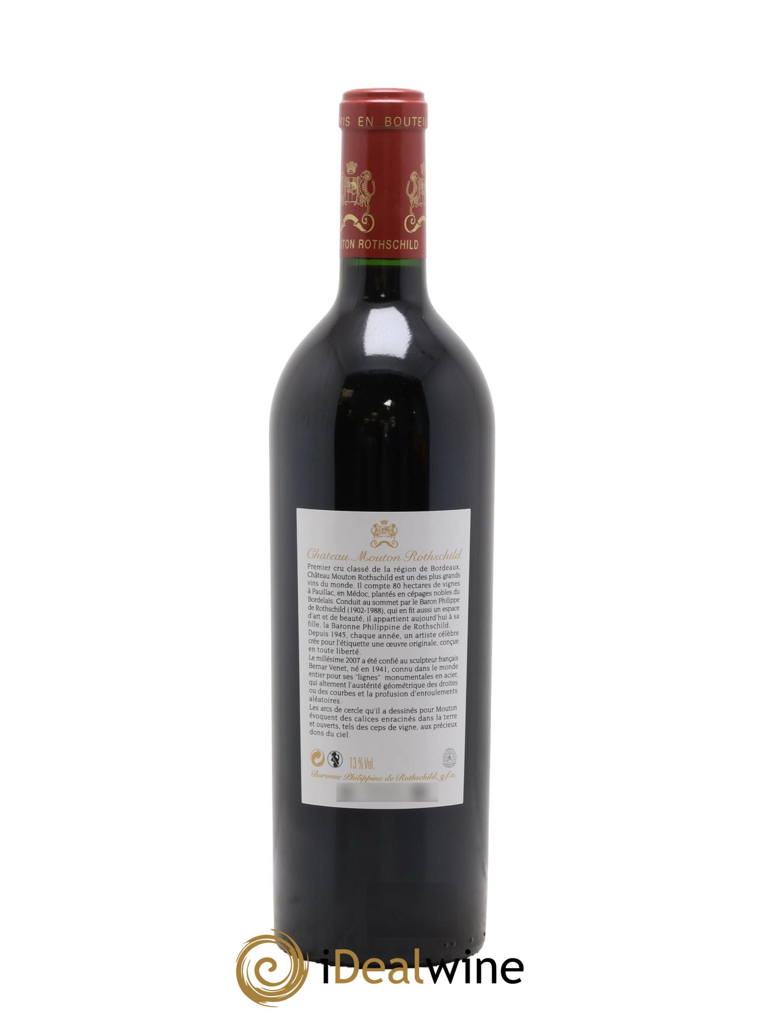 Château Mouton Rothschild 1er Grand Cru Classé 2007 - Lot de 1 bouteille - 1