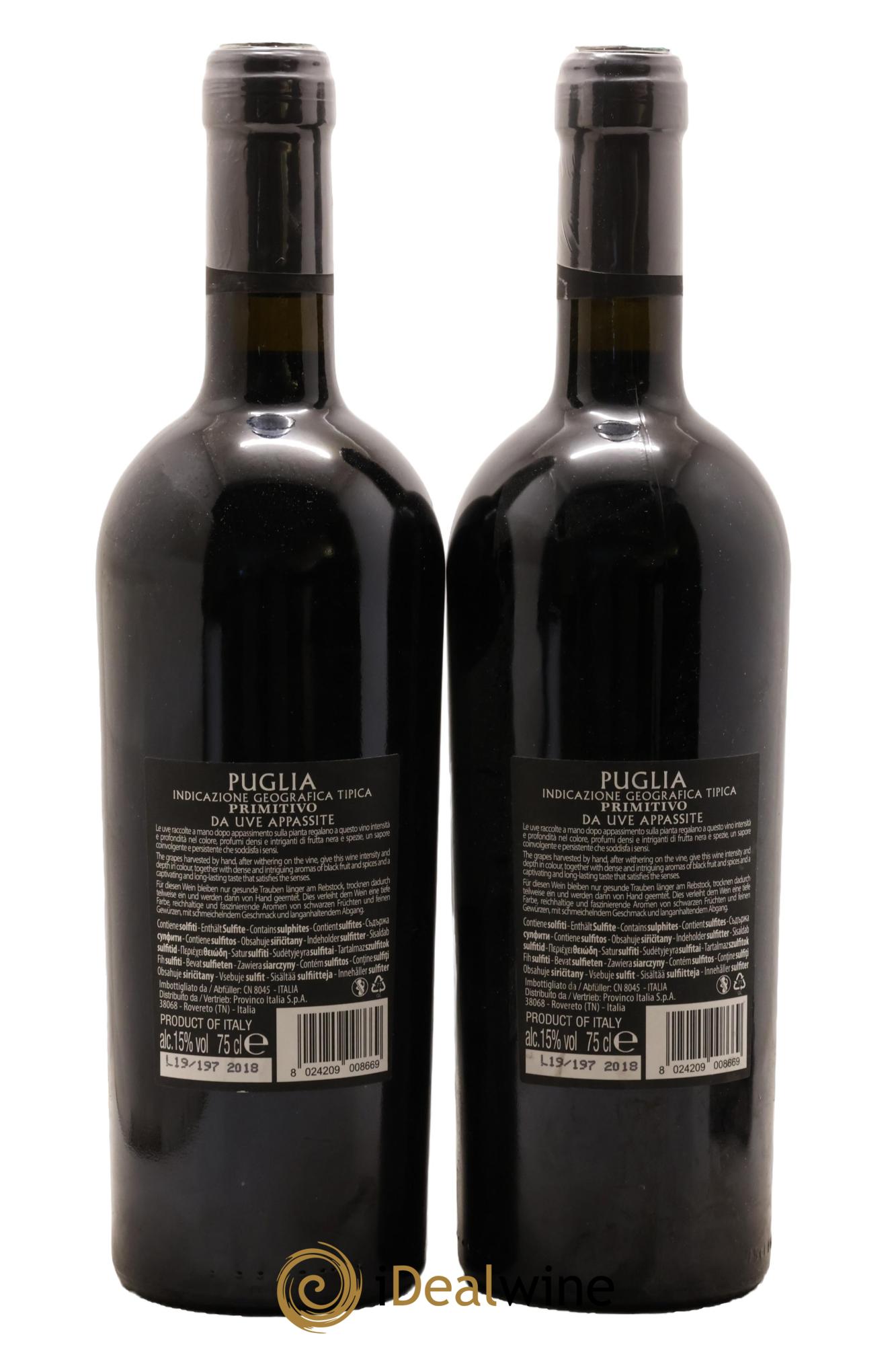 Italie Puglia Santi Nobile Appassimento Primitivo 2018 - Posten von 2 Flaschen - 1