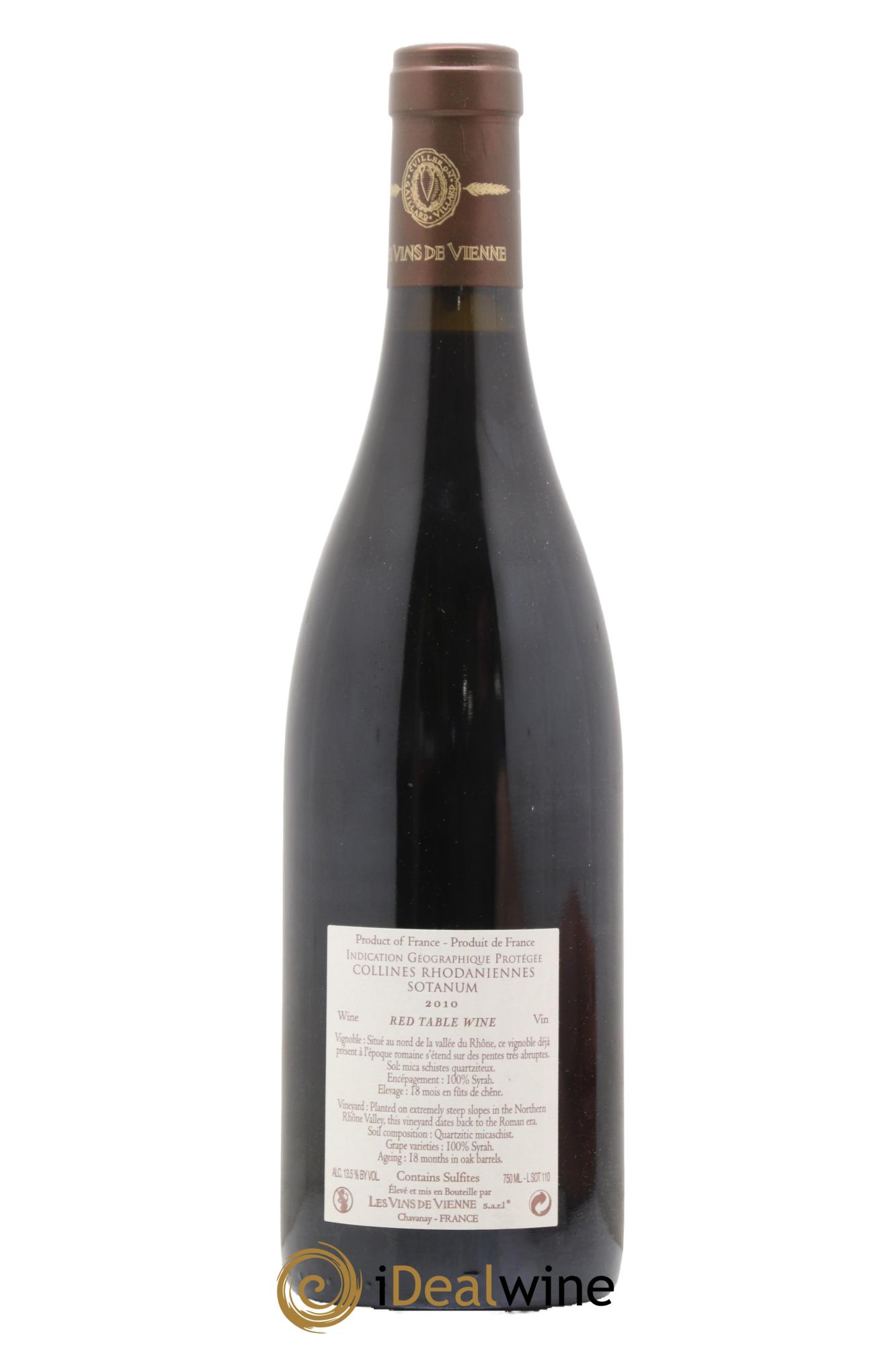 Collines Rhodaniennes Sotanum Les Vins de Vienne 2010 - Lot de 1 bouteille - 1