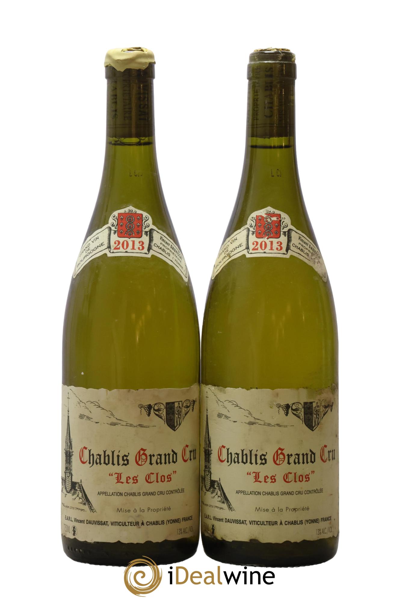 Chablis Grand Cru Les Clos Vincent Dauvissat (Domaine) 2013 - Posten von 2 Flaschen - 0