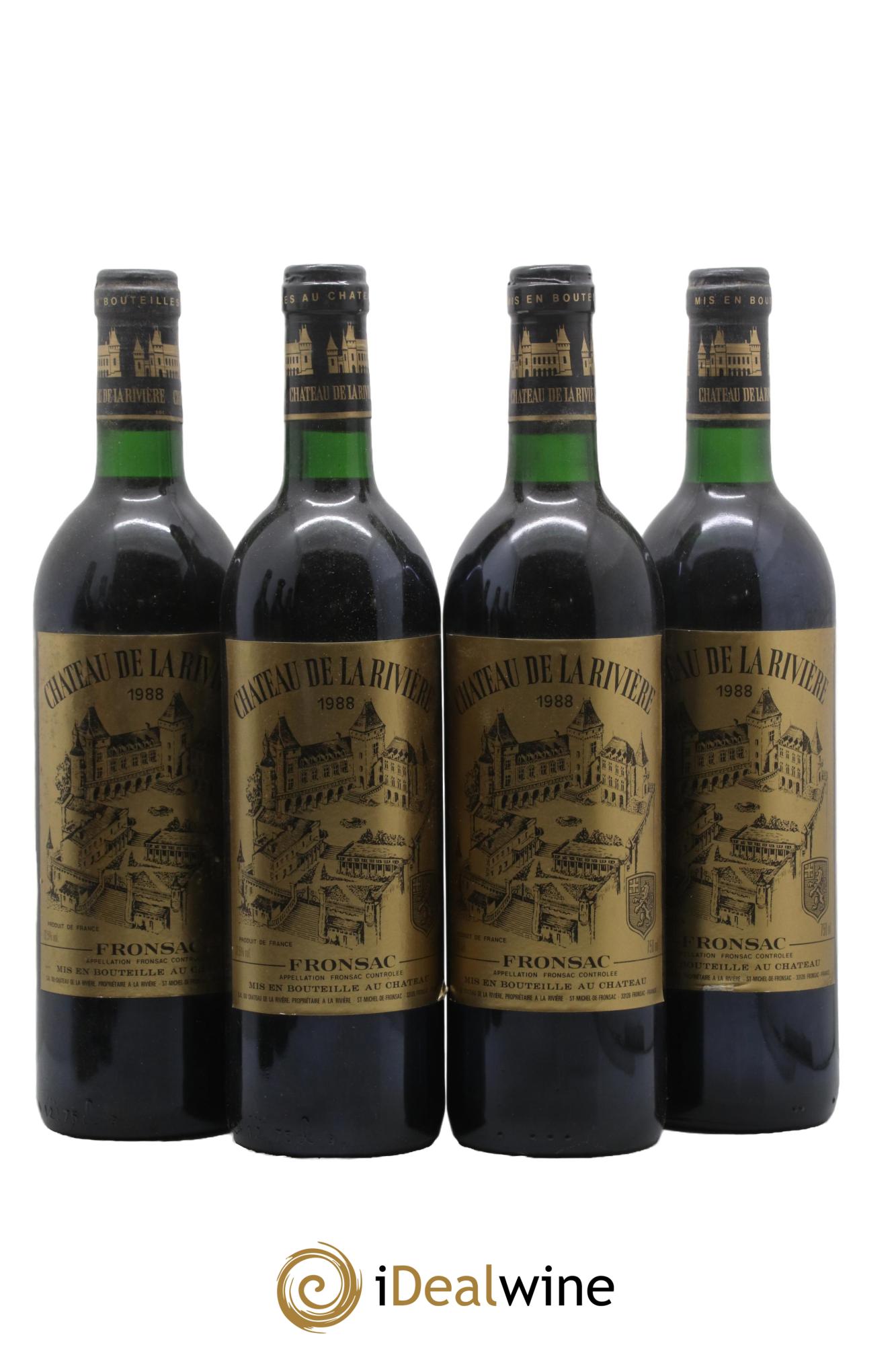 Château de La Rivière 1988 - Lot of 4 bottles - 0