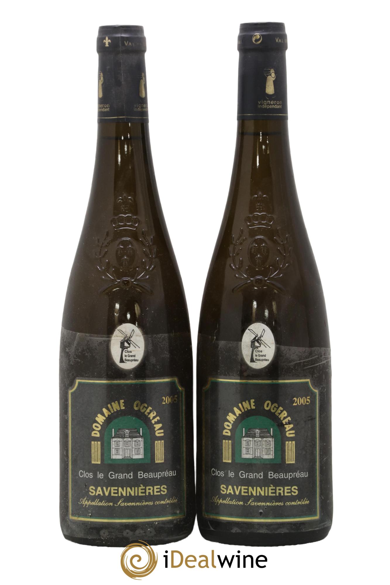 Savennières Clos le Grand Beaupréau Domaine Ogereau 2005 - Lot de 2 bouteilles - 0