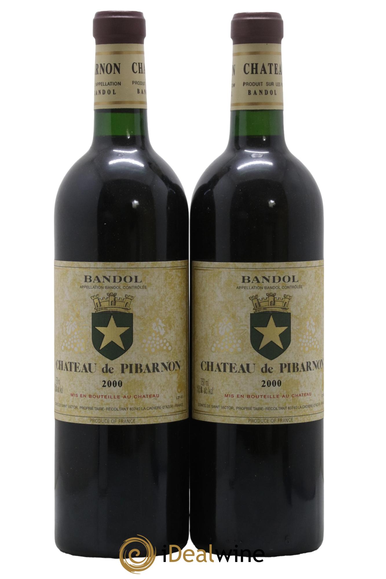 Bandol Château de Pibarnon Comte de Saint-Victor 2000 - Lot de 2 bouteilles - 0