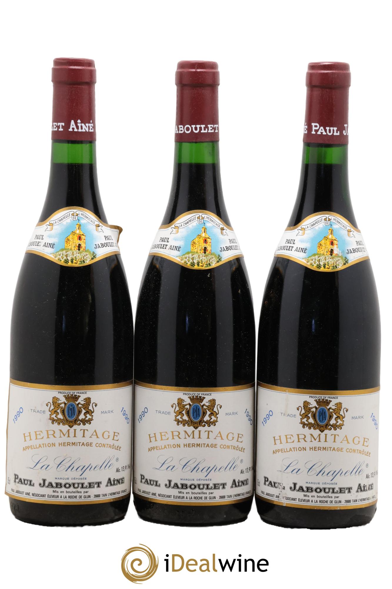 Hermitage La Chapelle Paul Jaboulet Ainé 1990 - Lot de 3 bouteilles - 0