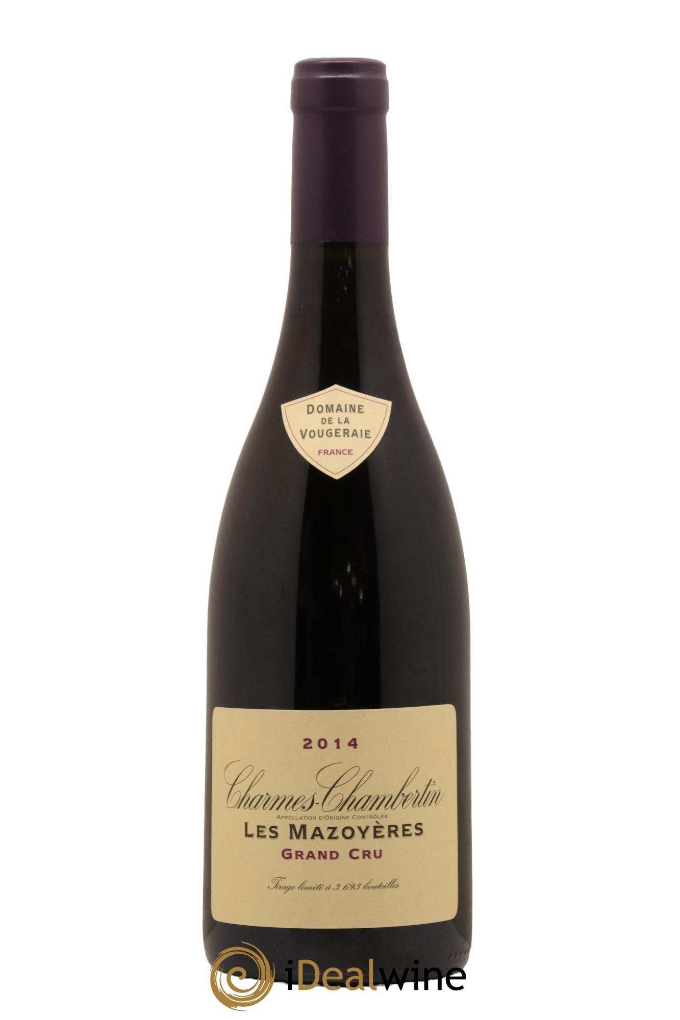 Charmes-Chambertin Grand Cru Les Mazoyères La Vougeraie 2014 - Lot de 1 bouteille - 0