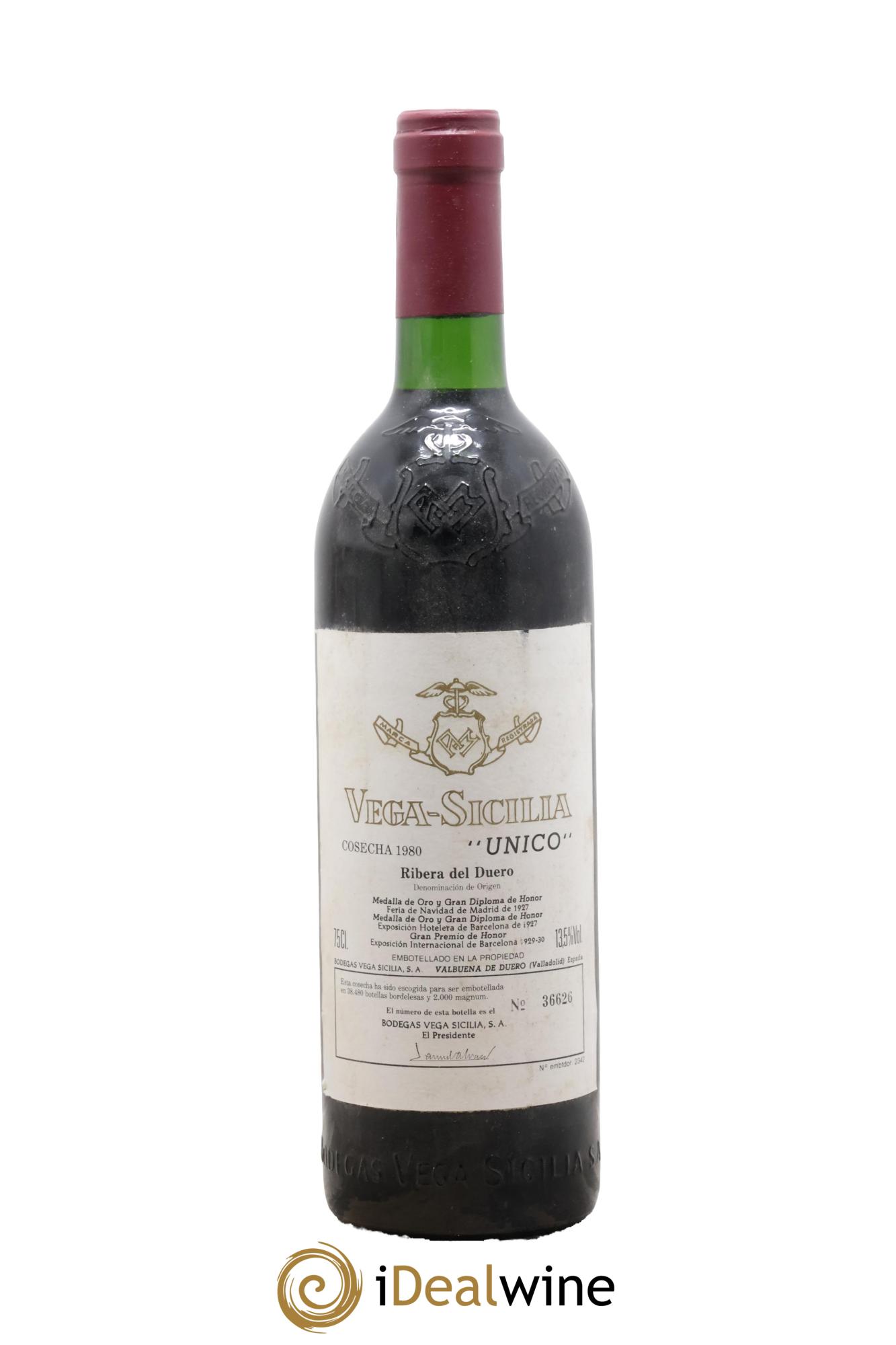 Ribera Del Duero DO Vega Sicilia Unico Famille Alvarez 1980 - Lot de 1 bouteille - 0