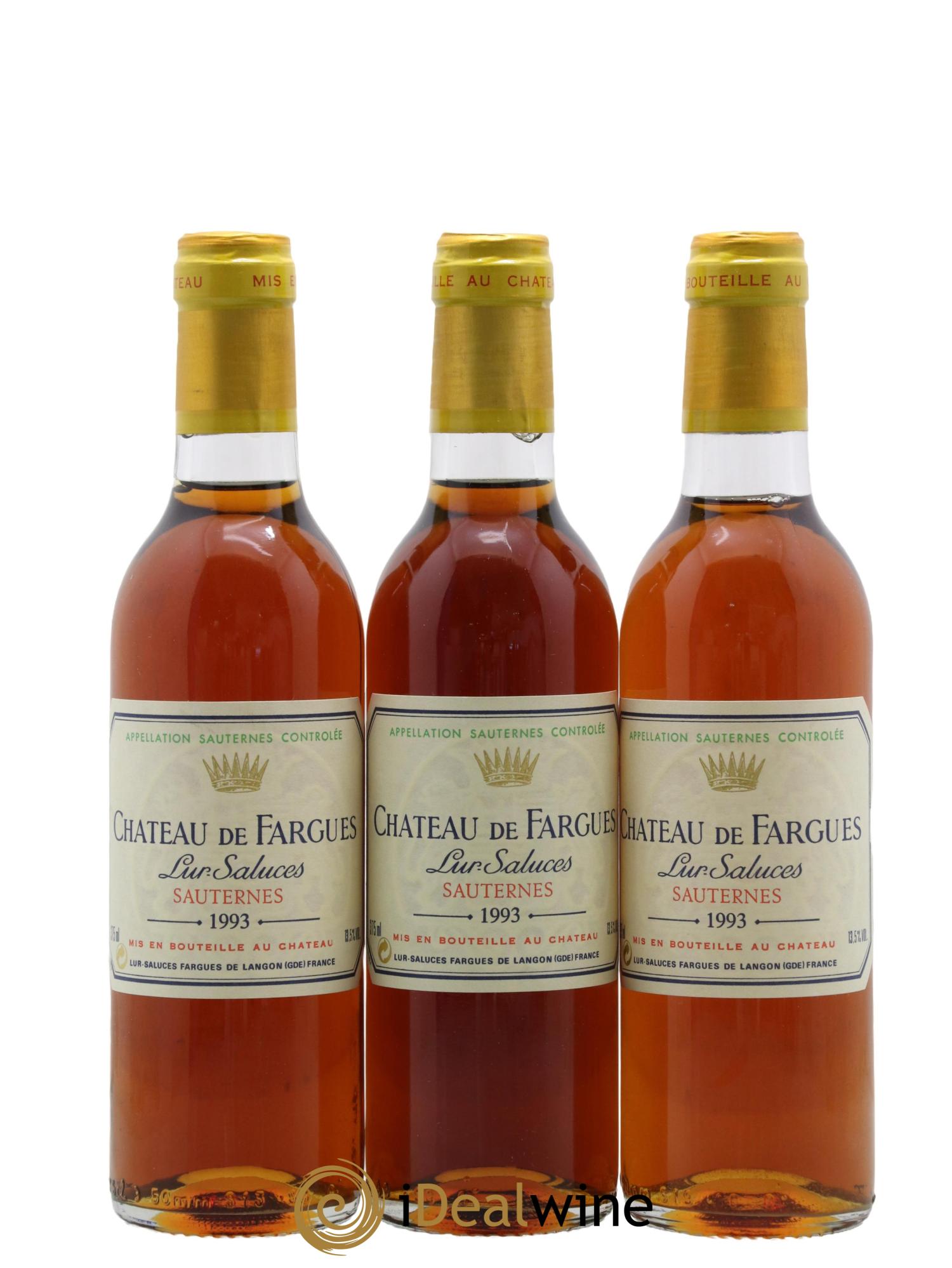 Château de Fargues 1993 - Posten von 3 Demi-Flaschen - 0