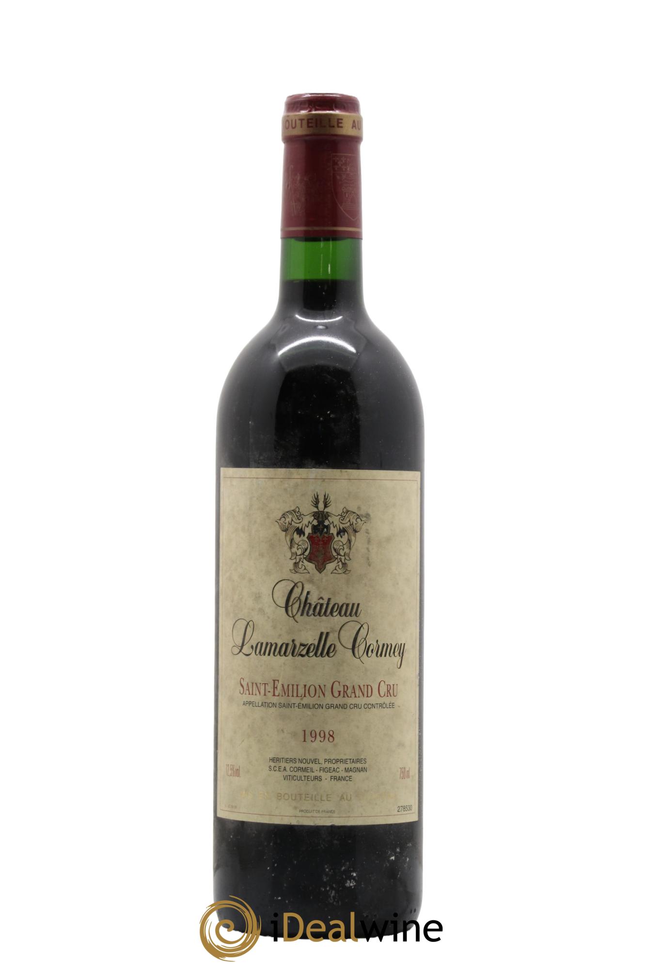 Saint-Émilion Grand Cru Château Lamarzelle-Cormey 1998 - Lot de 1 bouteille - 0