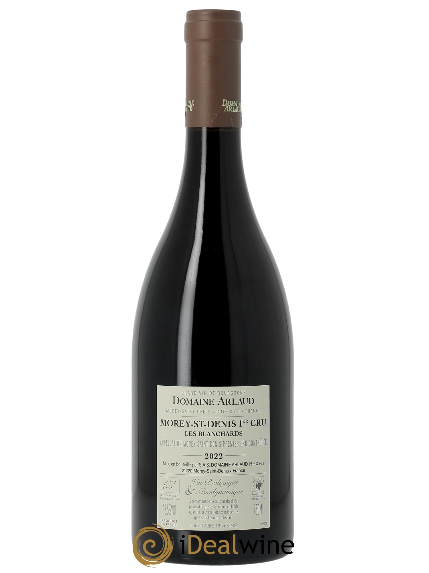 Morey-Saint-Denis 1er Cru Les Blanchards Arlaud 2022 - Lot de 1 bouteille - 1