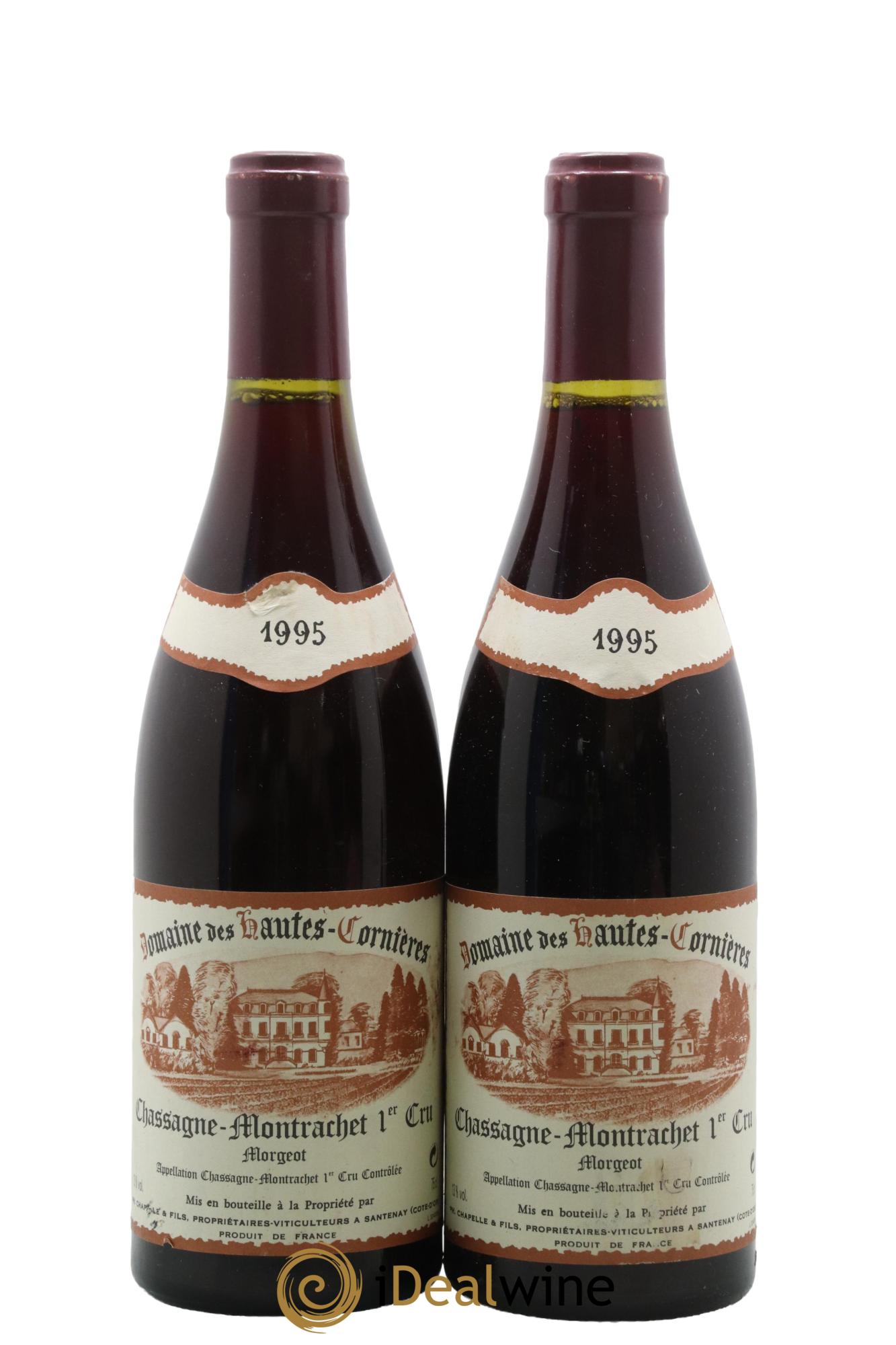Chassagne-Montrachet 1er Cru Morgeot Domaine des Hautes Cornières Chapelle et Fils 1995 - Lot de 2 bouteilles - 0