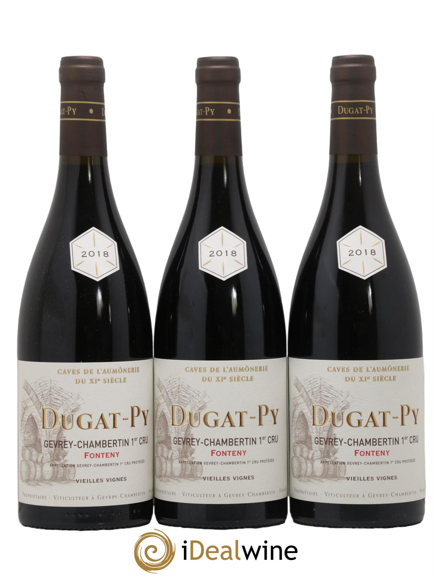 Gevrey-Chambertin 1er Cru Fonteny Vieilles Vignes Dugat Py 2018 - Lot de 3 bouteilles - 0