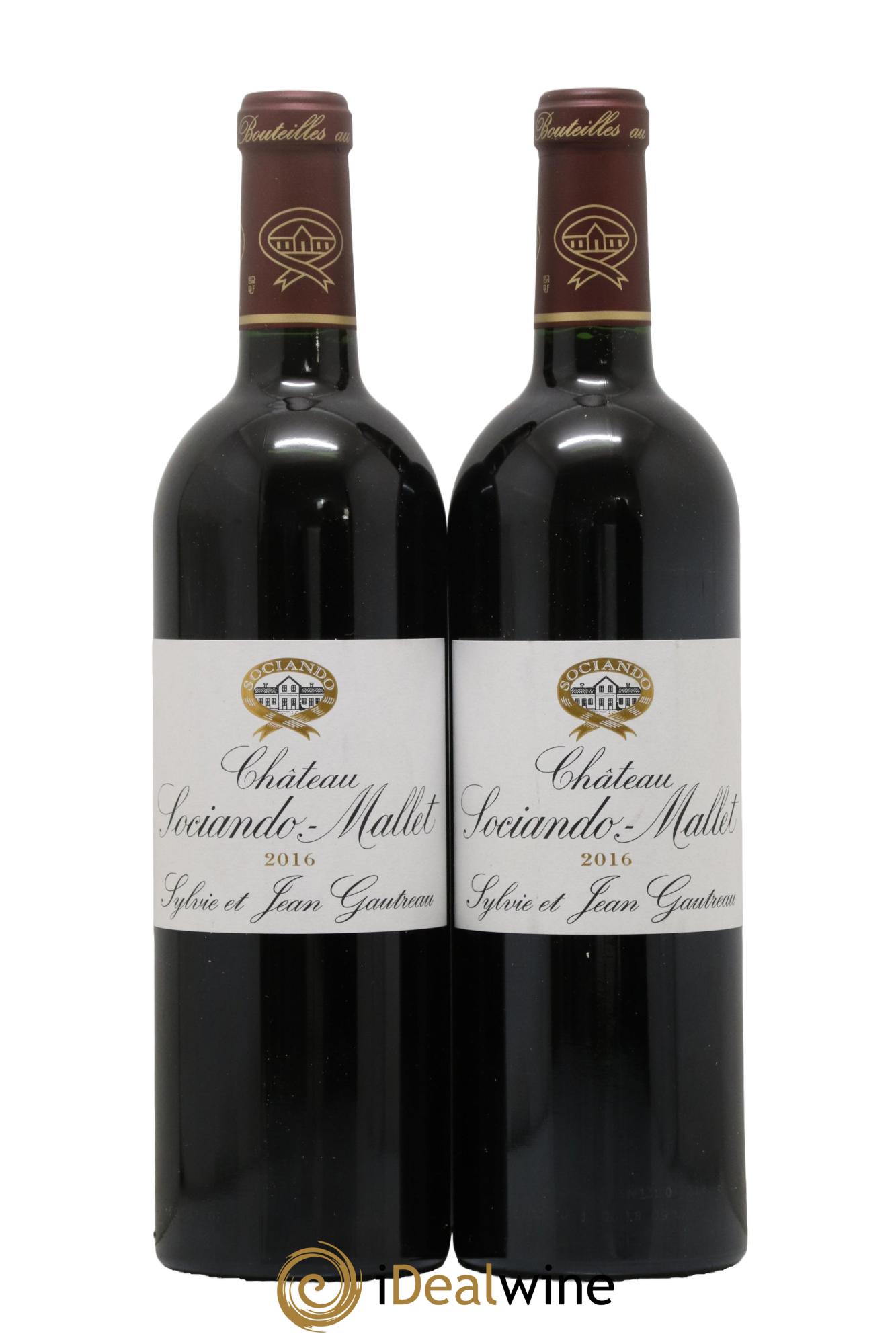 Château Sociando Mallet  2016 - Lotto di 2 bottiglie - 0
