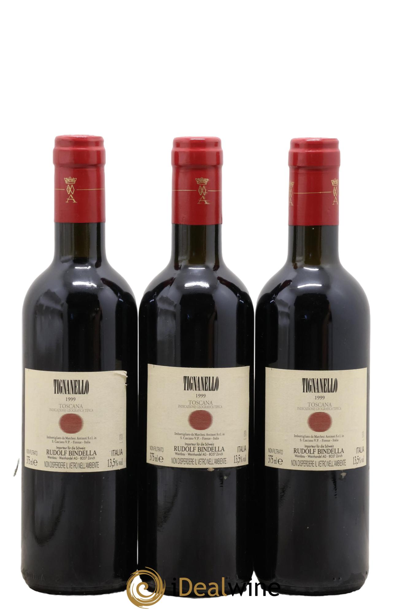 Toscana IGT Tignanello Tenuta Tignanello - Marchesi Antinori 1999 - Lot de 3 demi bouteilles - 1