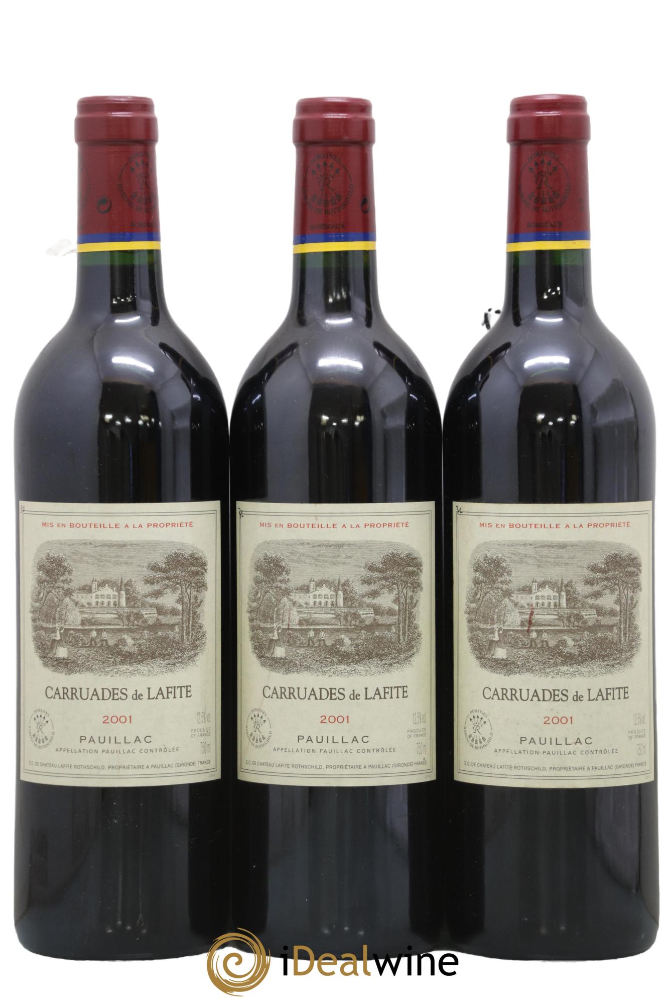 Carruades de Lafite Rothschild Second Vin 2001 - Lot of 3 bottles - 0