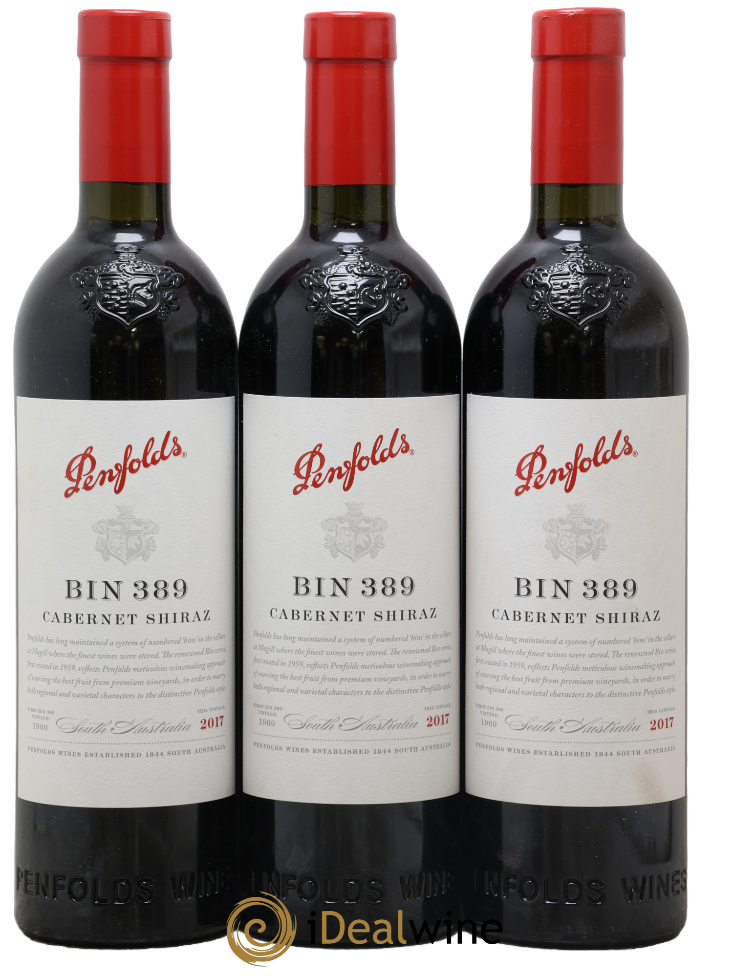 South Australia Penfolds Wines Bin 389 Cabernet Shiraz 2017 - Lot of 3 bottles - 0